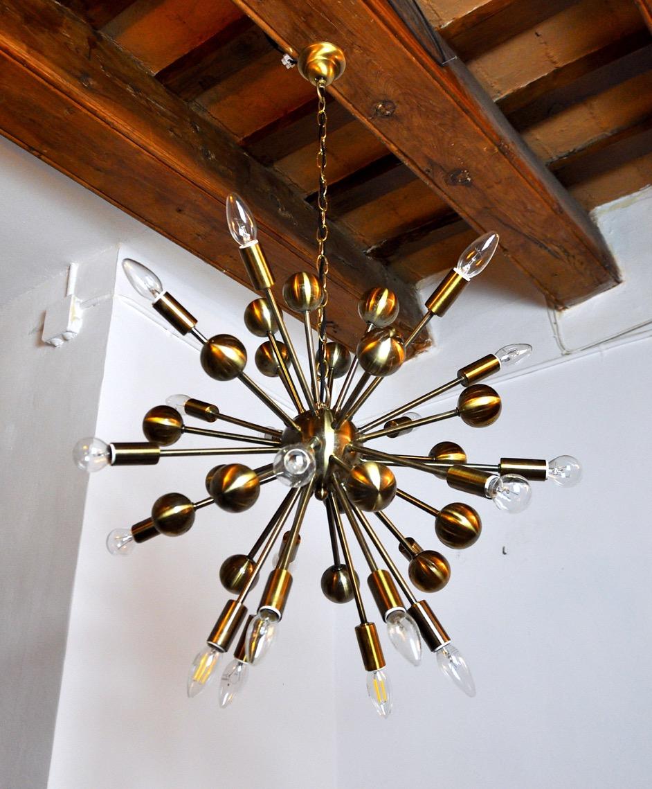 Late 20th Century Sputnik chandelier, space-age, 1980-90 For Sale