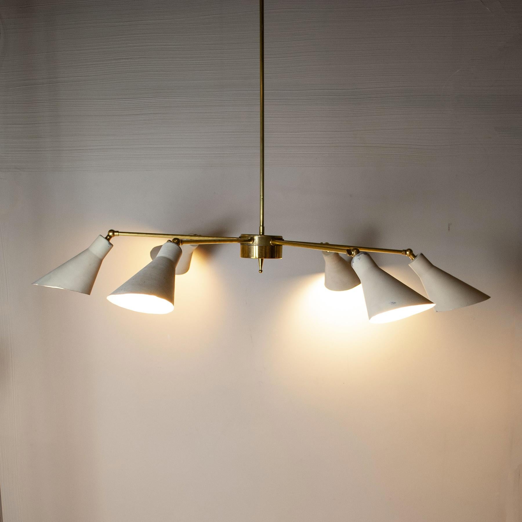 Mid-20th Century Sputnik Chandelier Stilnovo Style from the Fifties For Sale