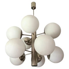 Mid-Century Modern Sputnik Chandelier, 10 Globes, 1970s