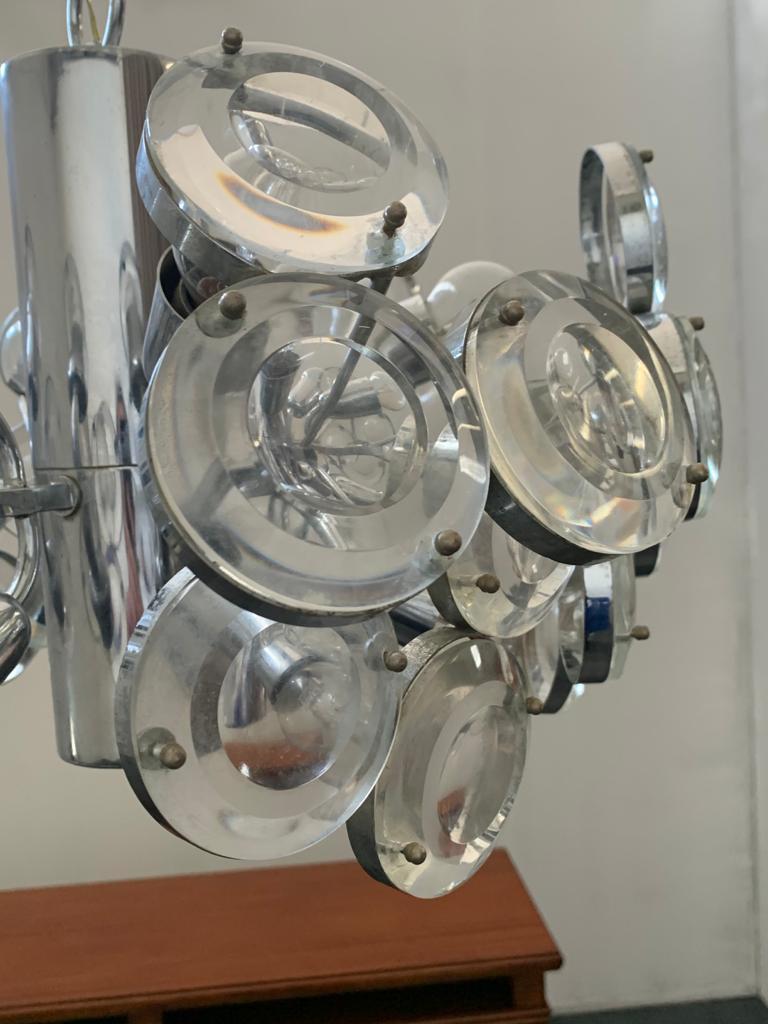 Sputnik Chandelier with 10 Lights by Oscar Torlasco For Sale 3