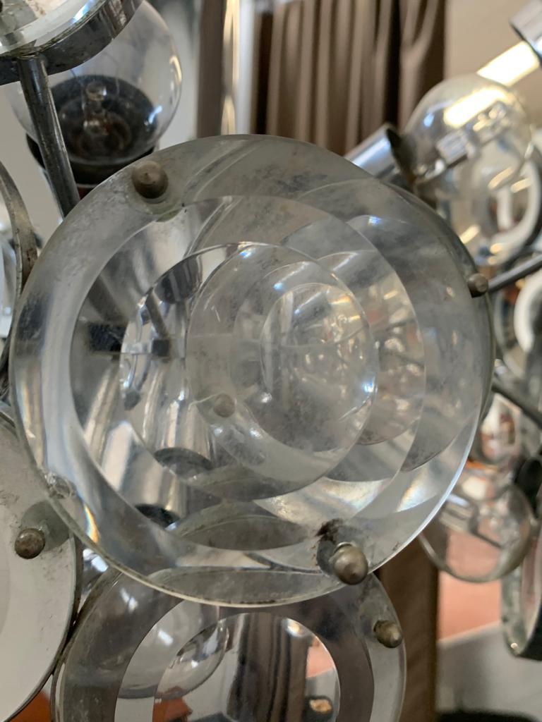 Sputnik Chandelier with 10 Lights by Oscar Torlasco For Sale 4