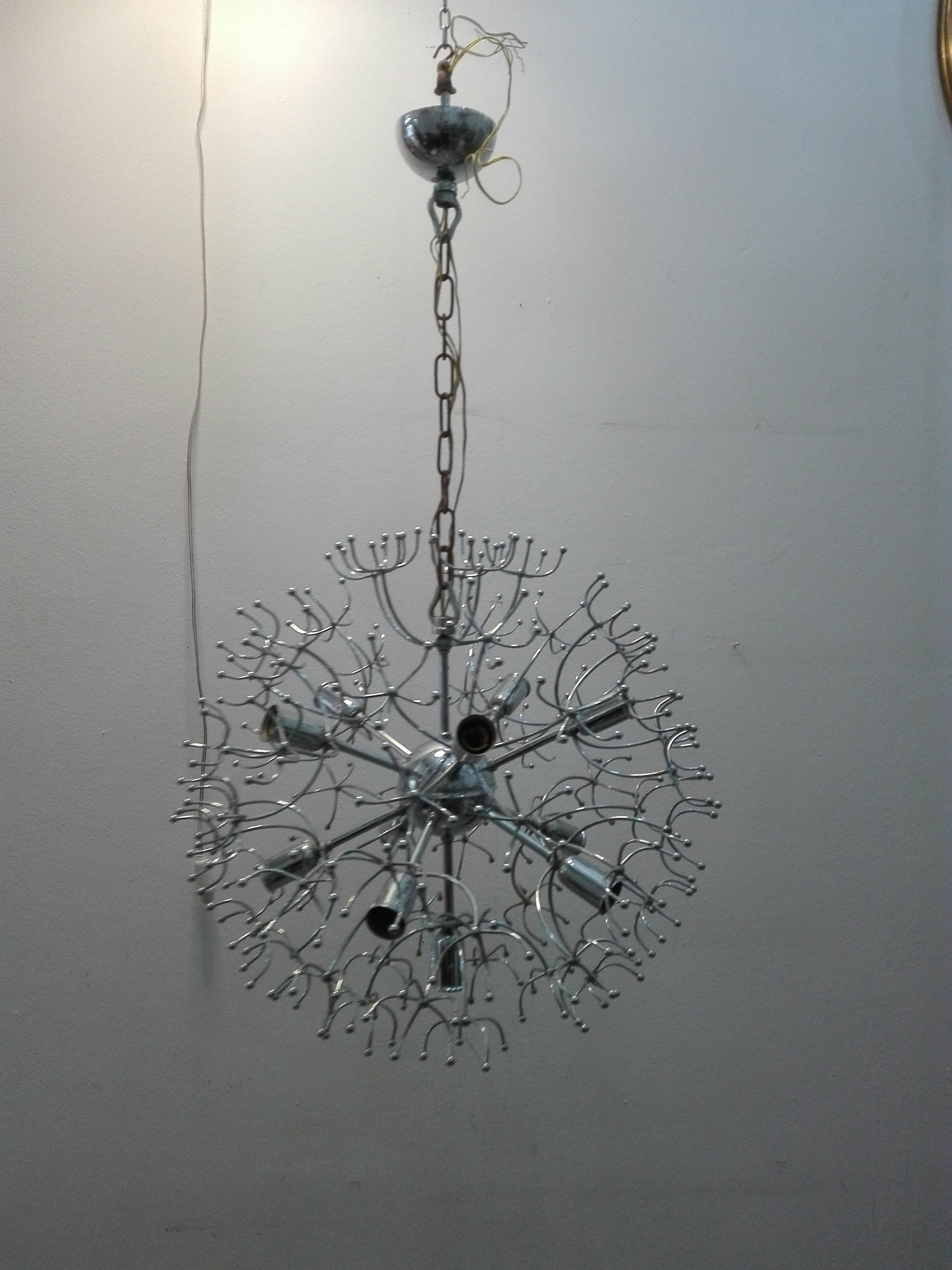 Mid-Century Modern Sputnik Chandelier with 11 Lights by Gaetano Sciolari, 1960s For Sale