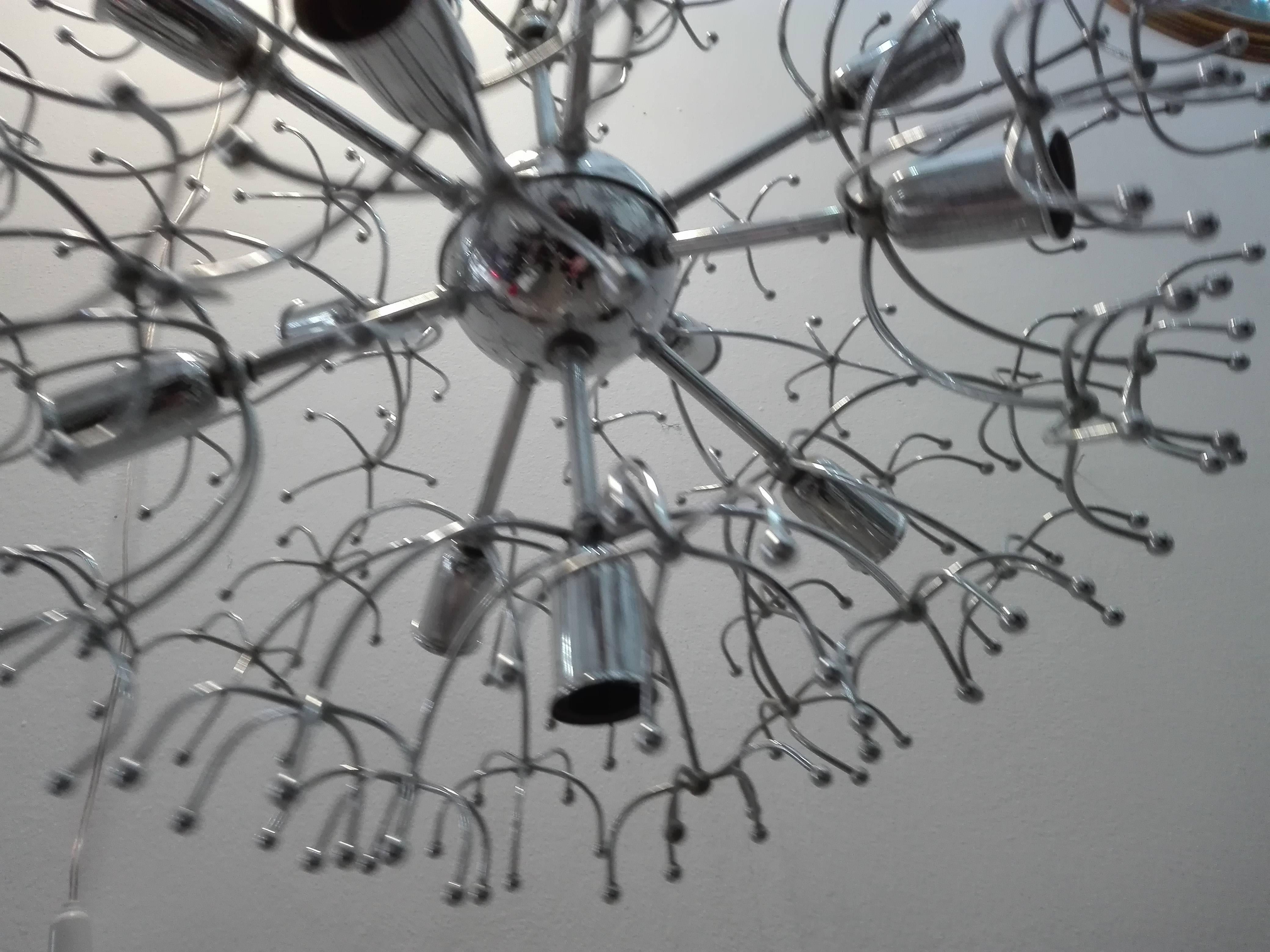 Sputnik Chandelier with 11 Lights by Gaetano Sciolari, 1960s In Excellent Condition For Sale In Palermo, Italia