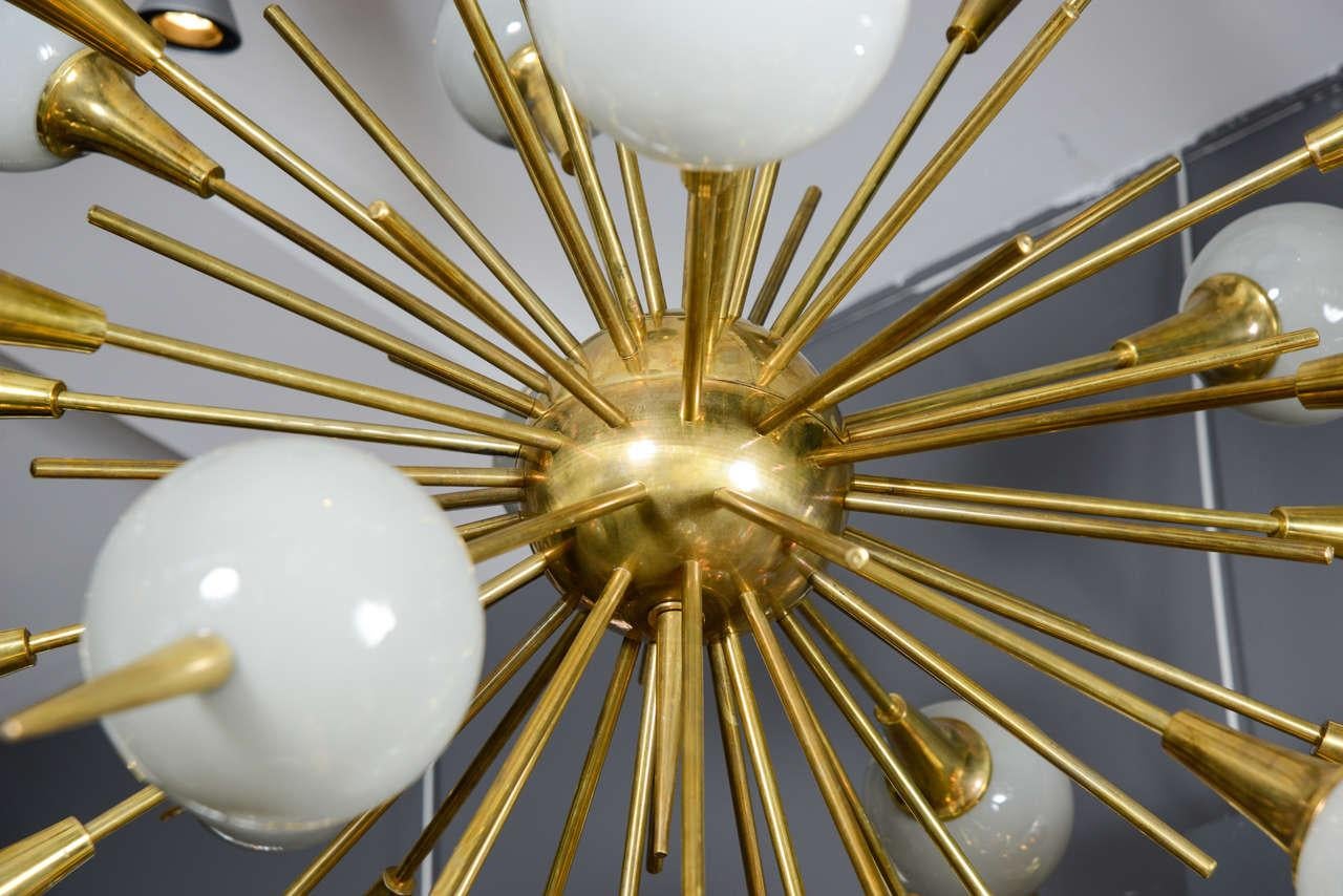 Italian Sputnik Chandelier with Grey Murano Glass Globes For Sale