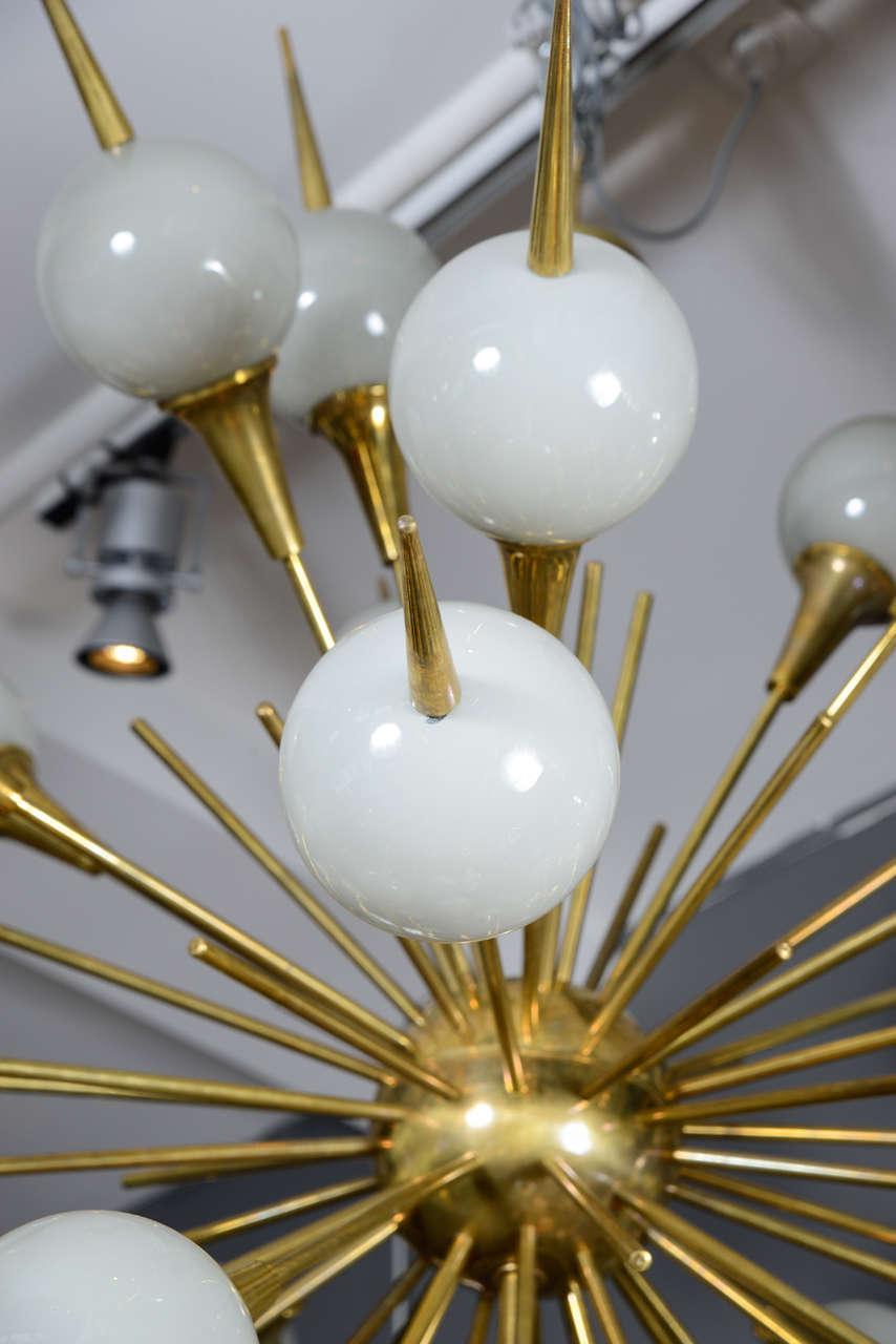 Contemporary Sputnik Chandelier with Grey Murano Glass Globes For Sale