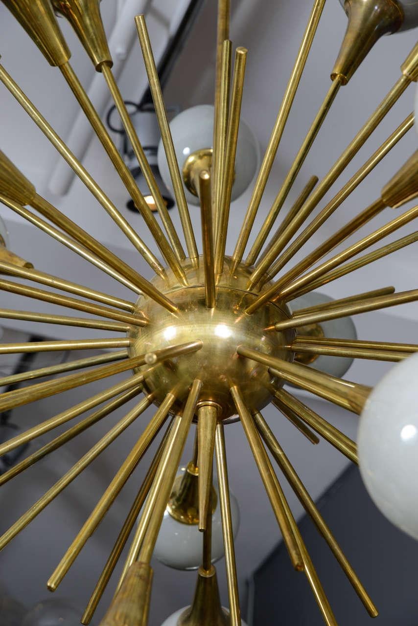 Sputnik Chandelier with Grey Murano Glass Globes For Sale 2