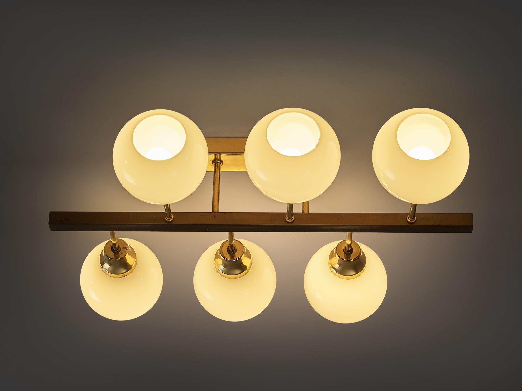 Lustre Sputnik en verre et laiton en vente 1