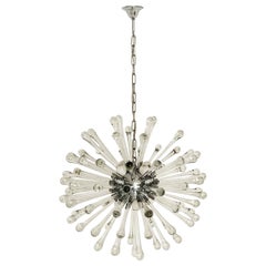 Lustre Spoutnik avec gouttes de verre de Murano, Italie, années 1960