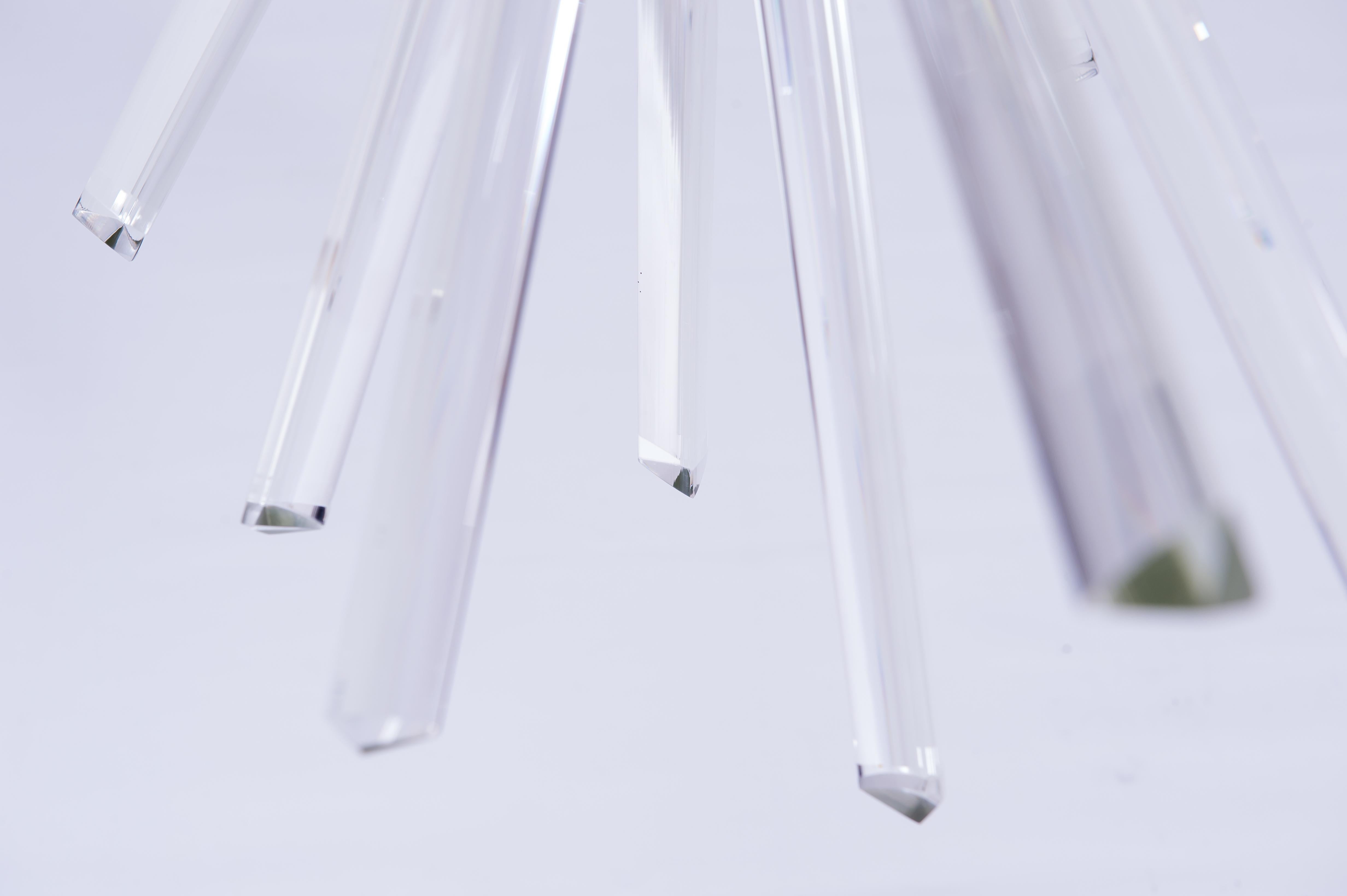 Lustre Spoutnik avec éléments en forme de trièdre en verre de Murano, années 2020, Italie en vente 3