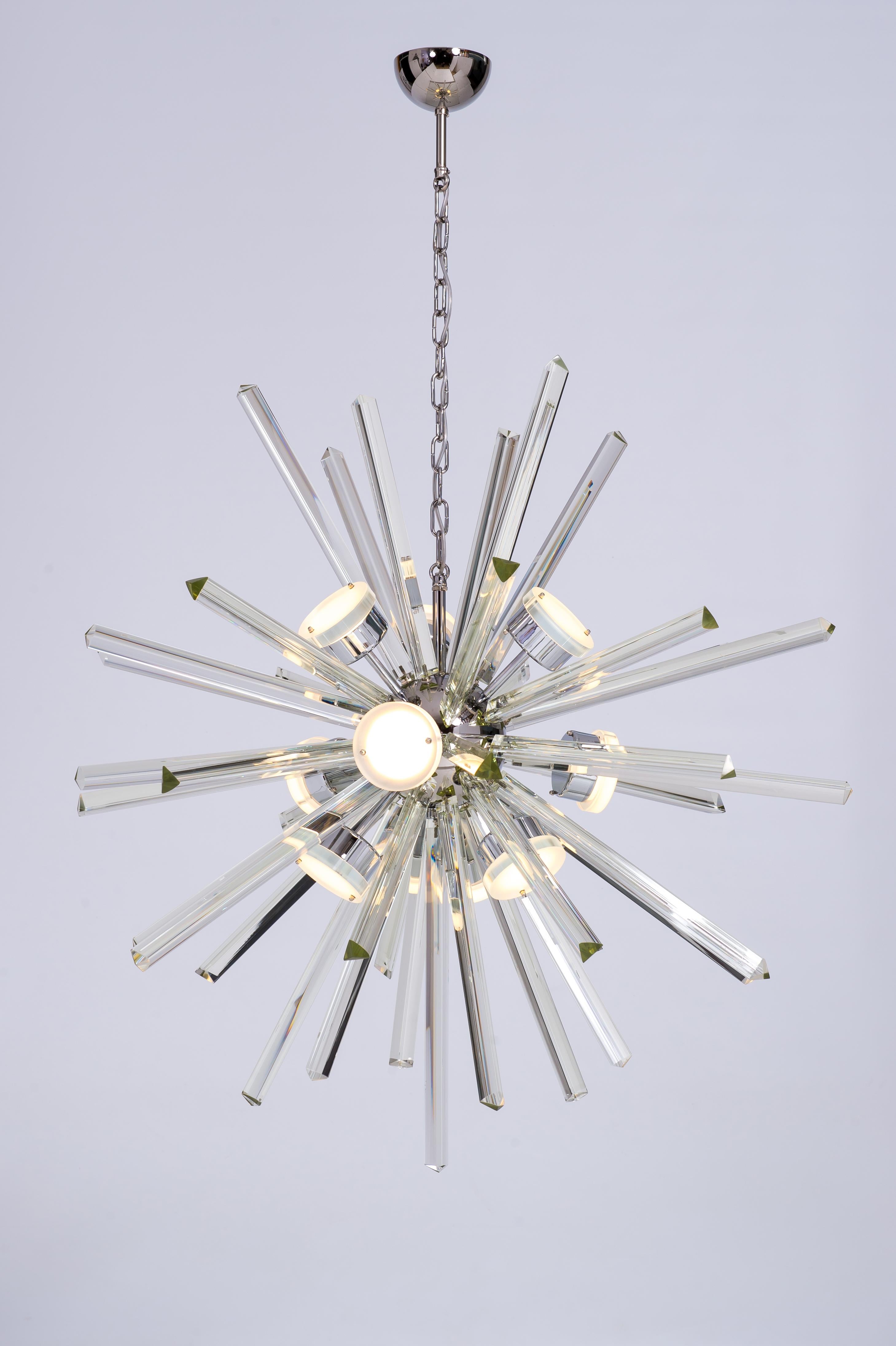 Sputnik Chandelier with Trihedron Elements in Murano Glass, 2020s, Italy For Sale 9