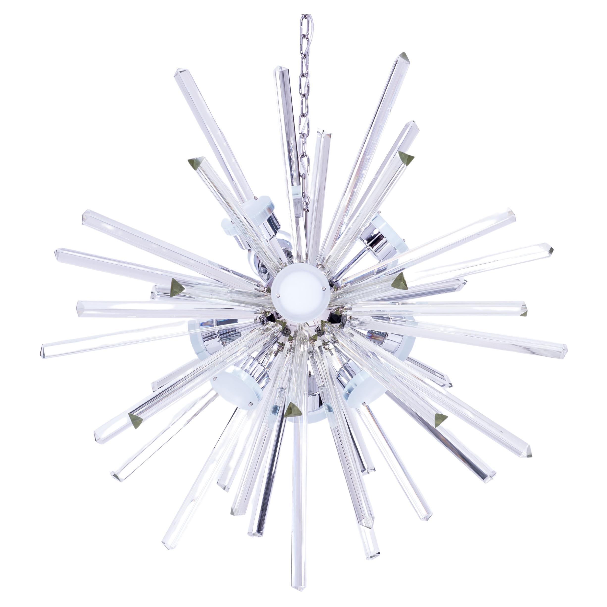 Sputnik Chandelier with Trihedron Elements in Murano Glass, 2020s, Italy