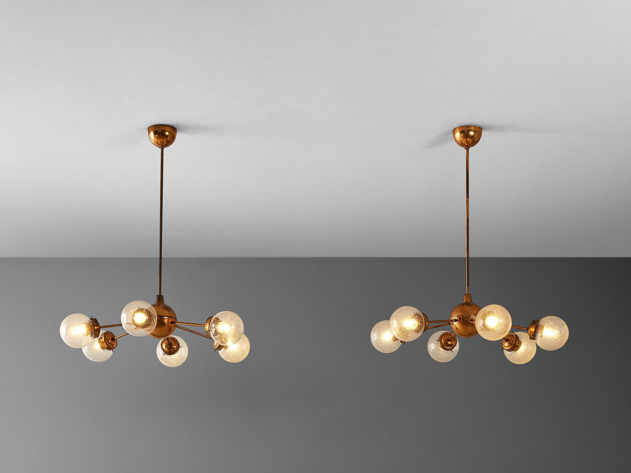 Sputnik Chandeliers in Copper and Blown Glass  For Sale 1