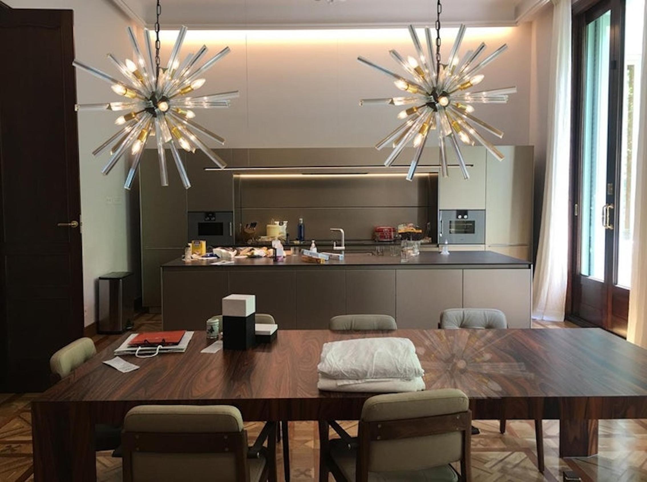 Sputnik Chandelies, 30 crystal glass Murano, 1990 For Sale 4
