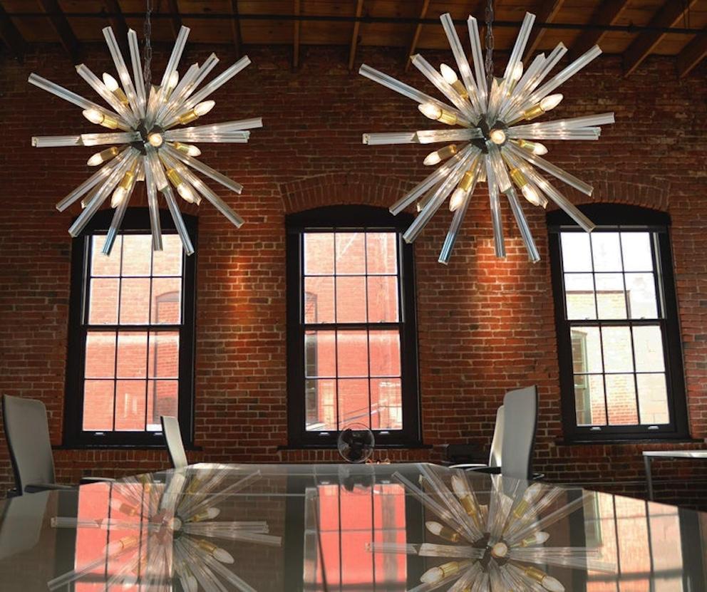 Sputnik Chandelies, 30 crystal glass Murano, 1990 For Sale 3