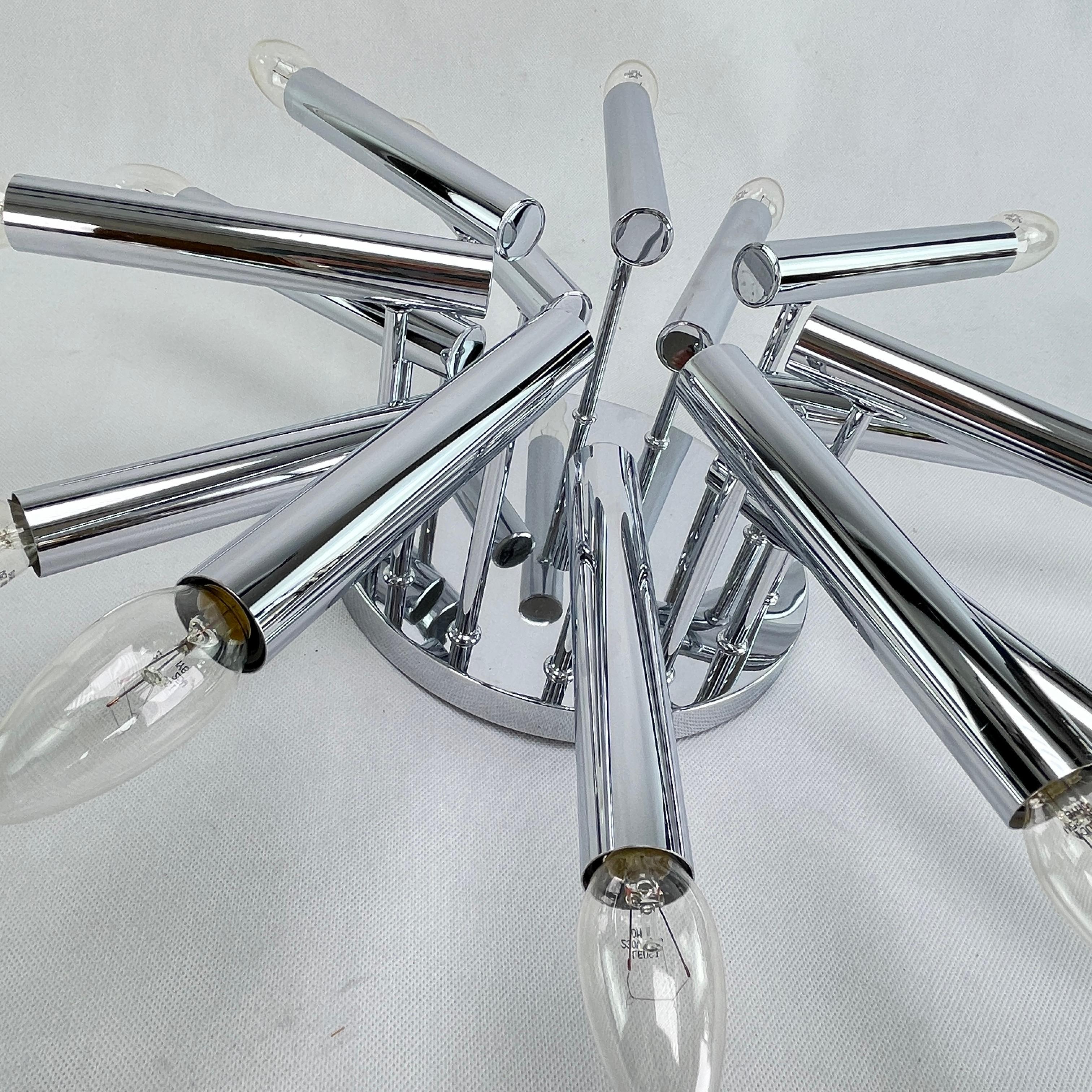  Sputnik Chrome Ceiling Lamp Sciolari from Boulanger, 1970s In Good Condition For Sale In Saarburg, RP