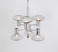 Sputnik Chrome  Chandelier by Doria , Germany, 1960s