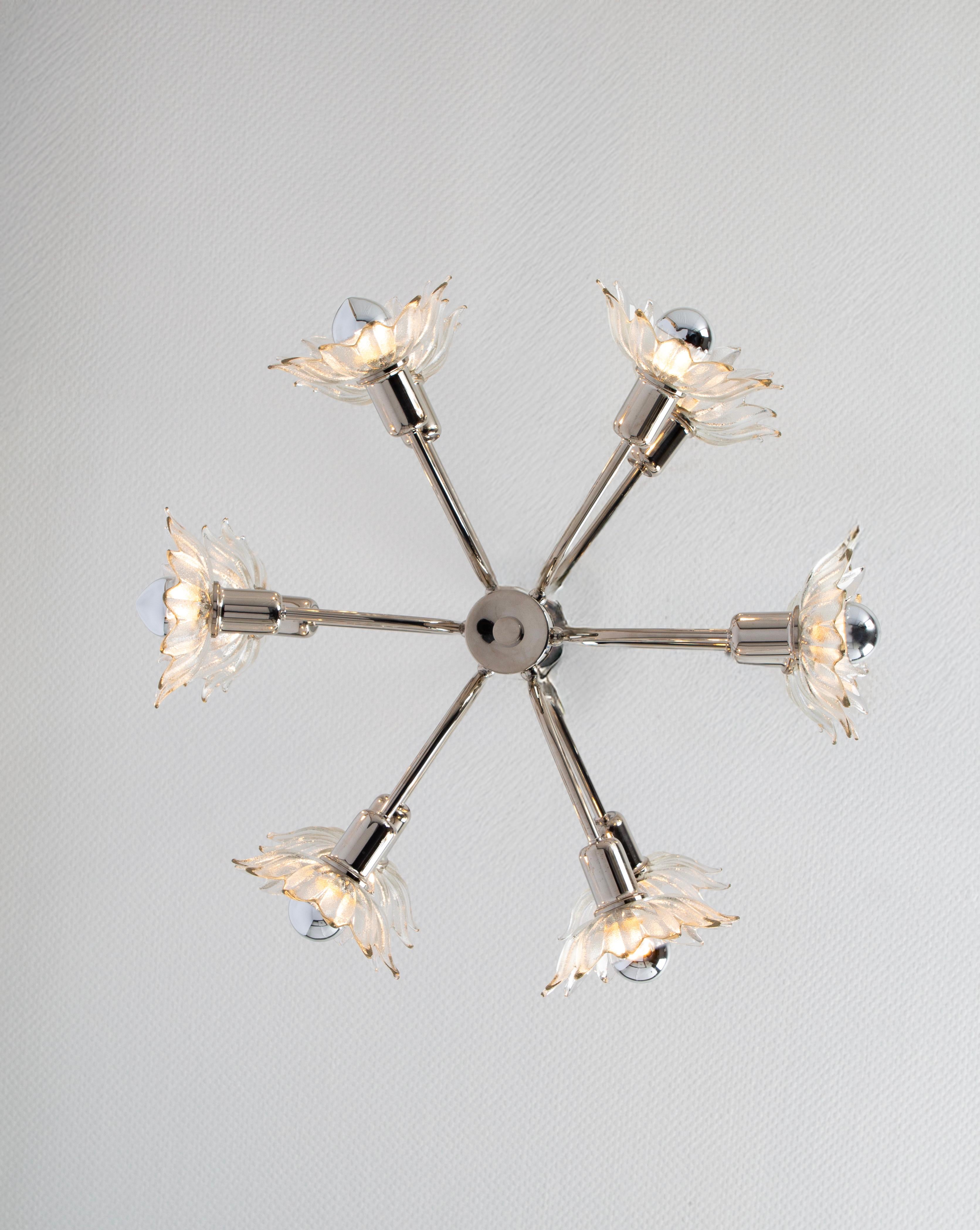 Fine XX secolo Sputnik Chrome  Chandelier by Sölken, Germany, 1970s in vendita