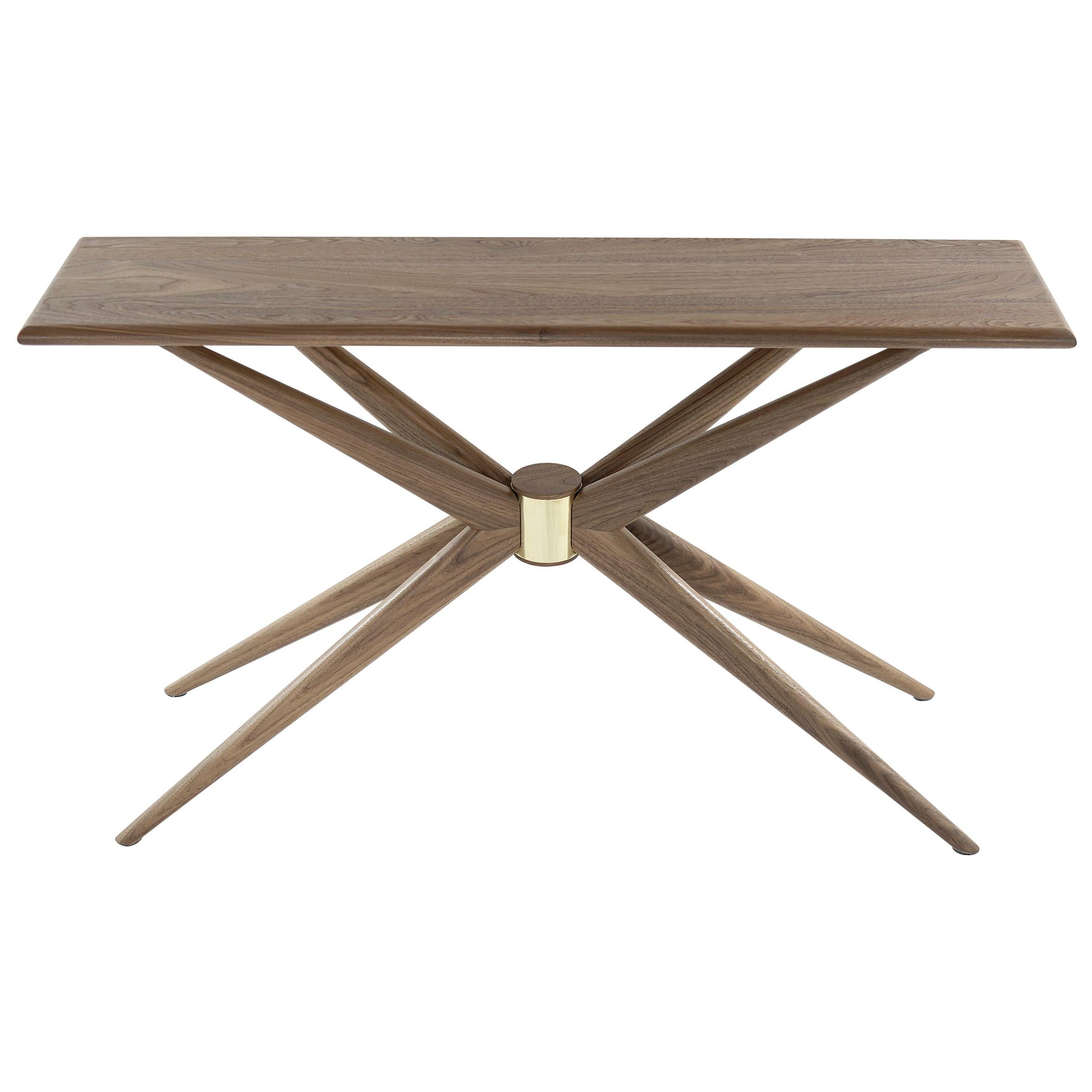 Sputnik Console Table in Walnut For Sale