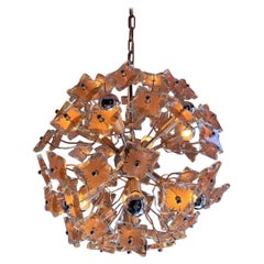 Lustre en verre taillé Spoutnik de Fontana Arte, années 1960