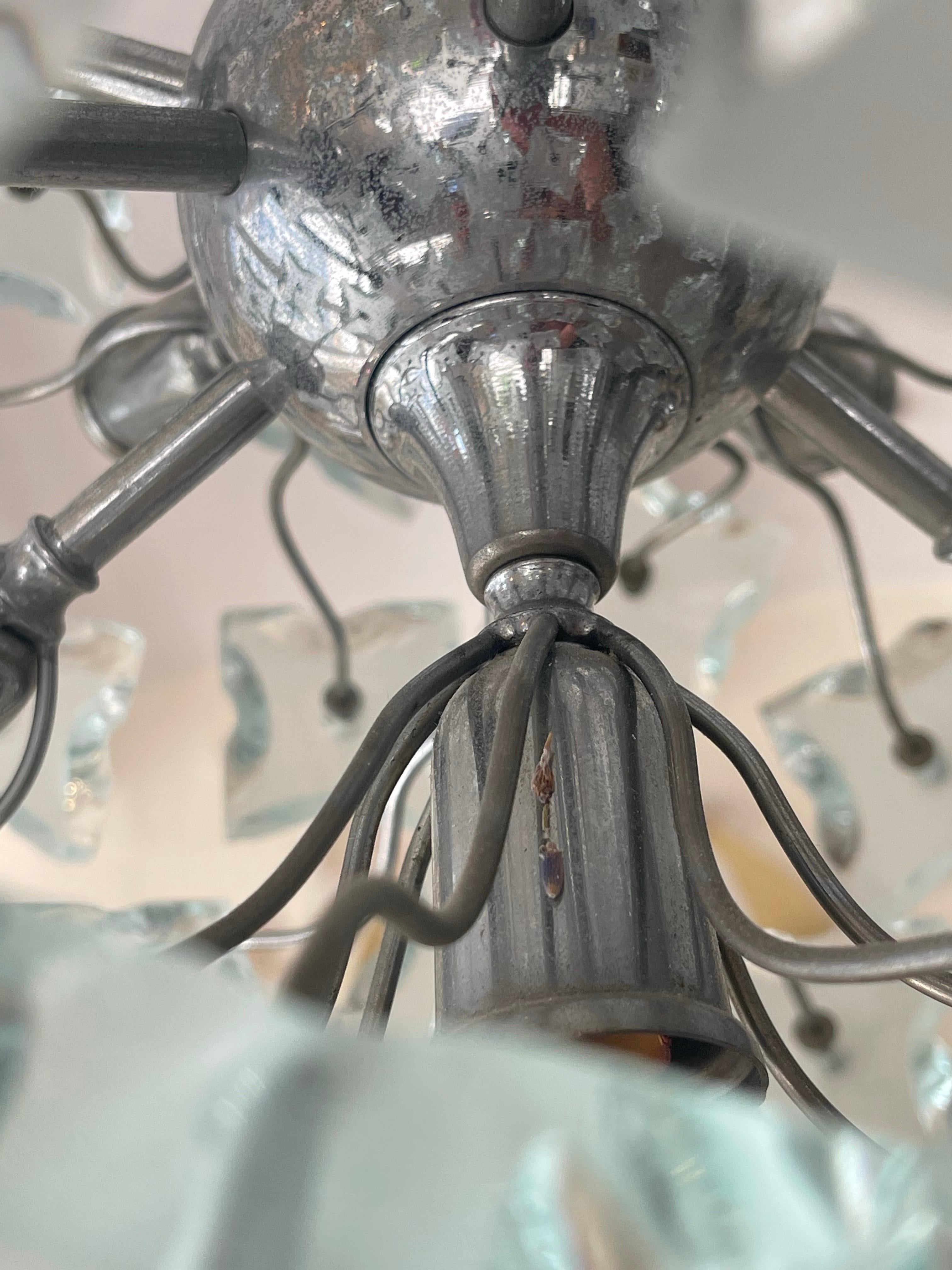Lampadario Sputnik in vetro tagliato diConsulter >Fontana Arte, 1960s in vendita 2