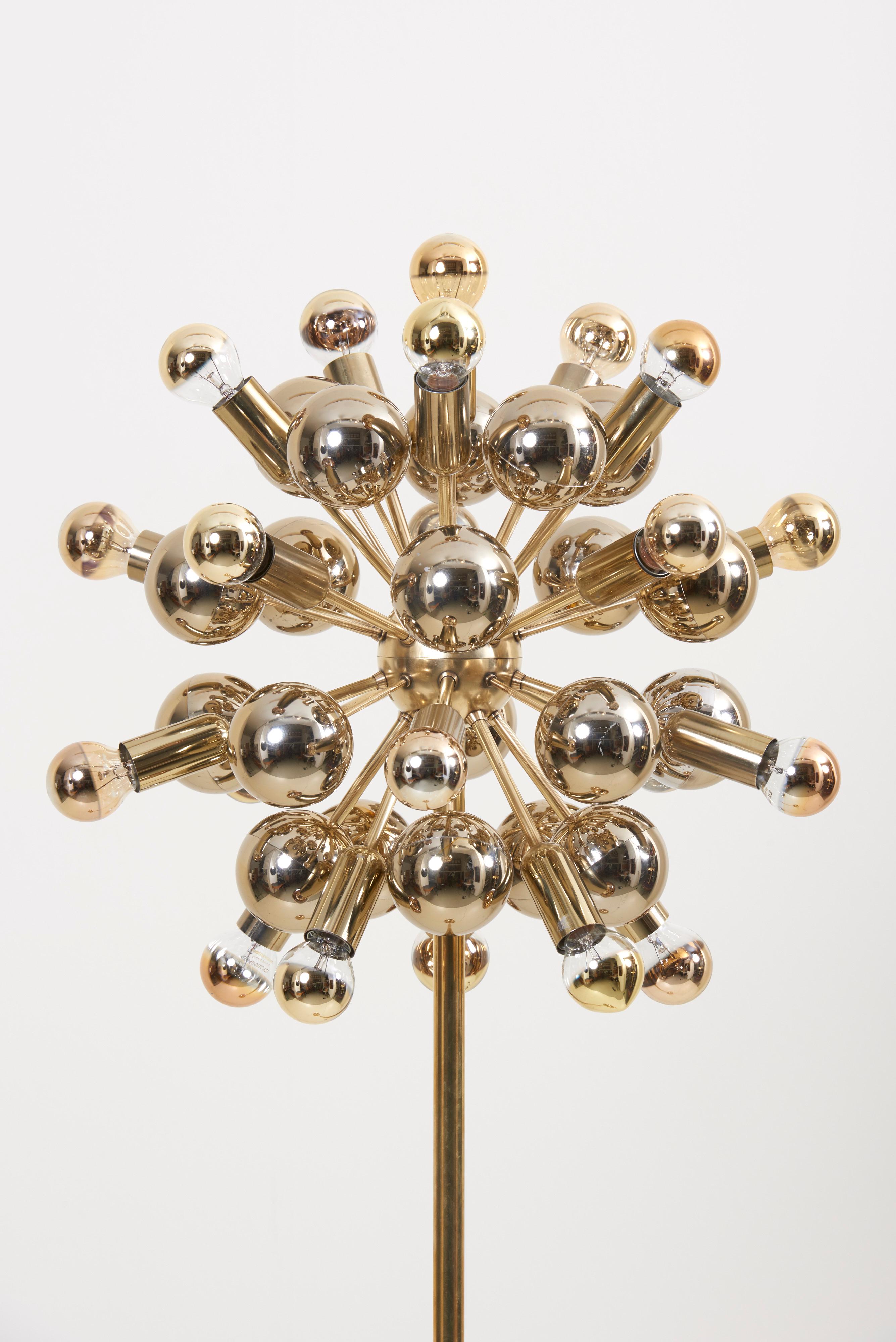 Sputnik Floor Lamp in Brass by Cosack Leuchten, Germany 1