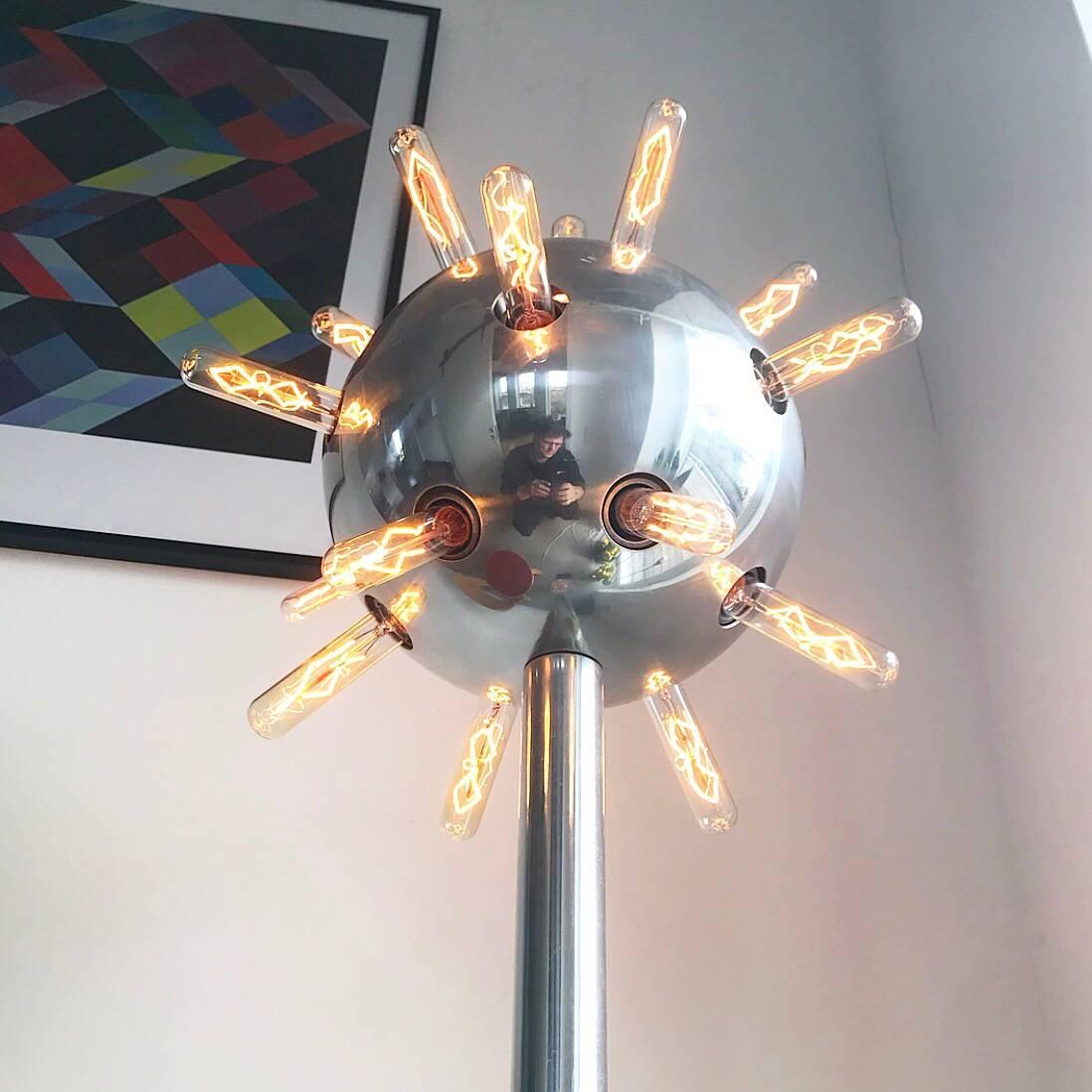 Sputnik Floor Lamp, late 1950s, Made by Temde Swiss/German Manufacturer In Excellent Condition For Sale In Haderslev, DK