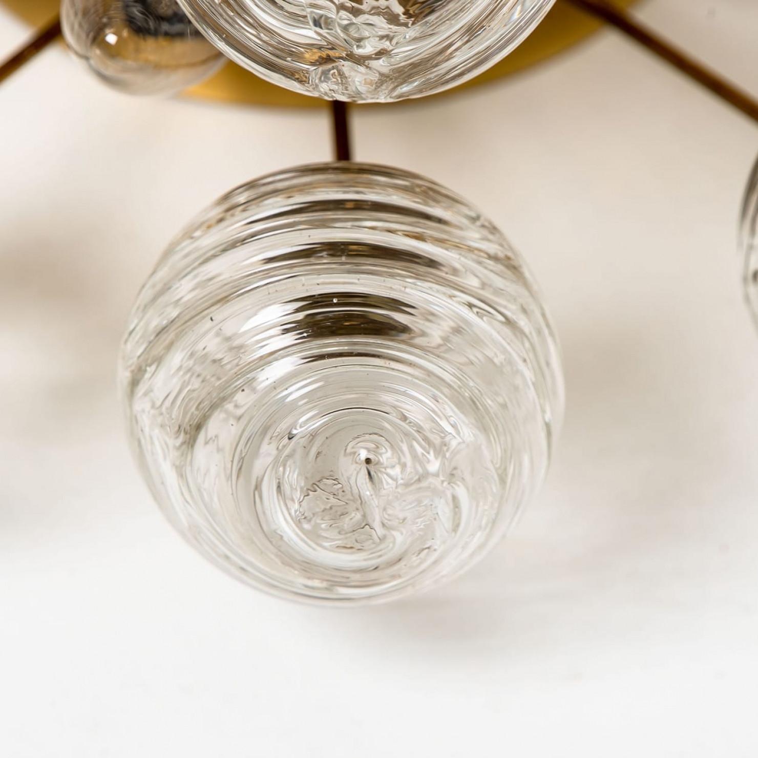 Monture affleurante Sputnik Boules de neige en verre de Doria, Allemagne, années 1970 en vente 4