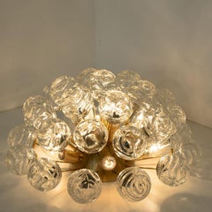 Sputnik Flush Mount Glass Snowballs from Doria, Germany, 1970s