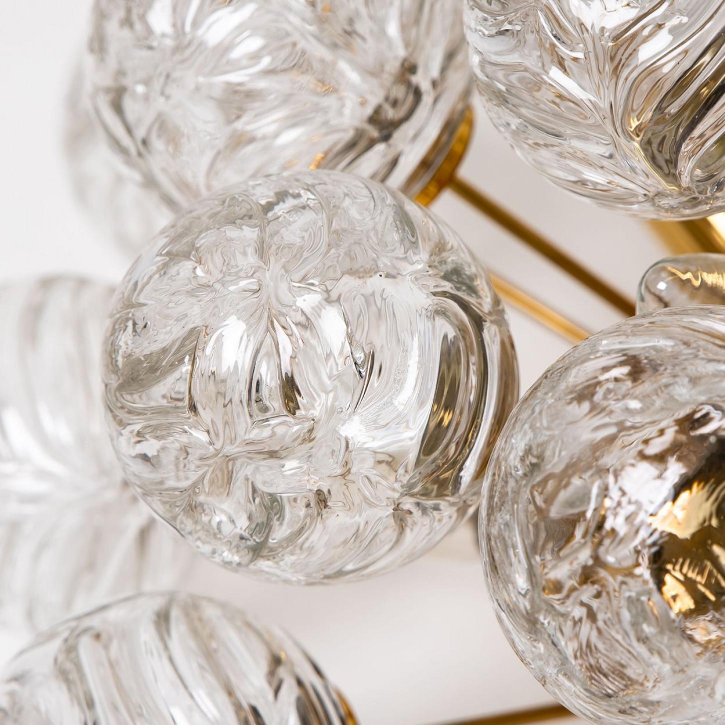 Poli Monture affleurante Sputnik Boules de neige en verre de Doria, Allemagne, années 1970 en vente