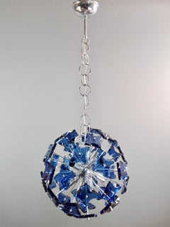 Sputnik Fontana Arte attributed 1960s Italian Eight-Light Cut Glass Chandelier