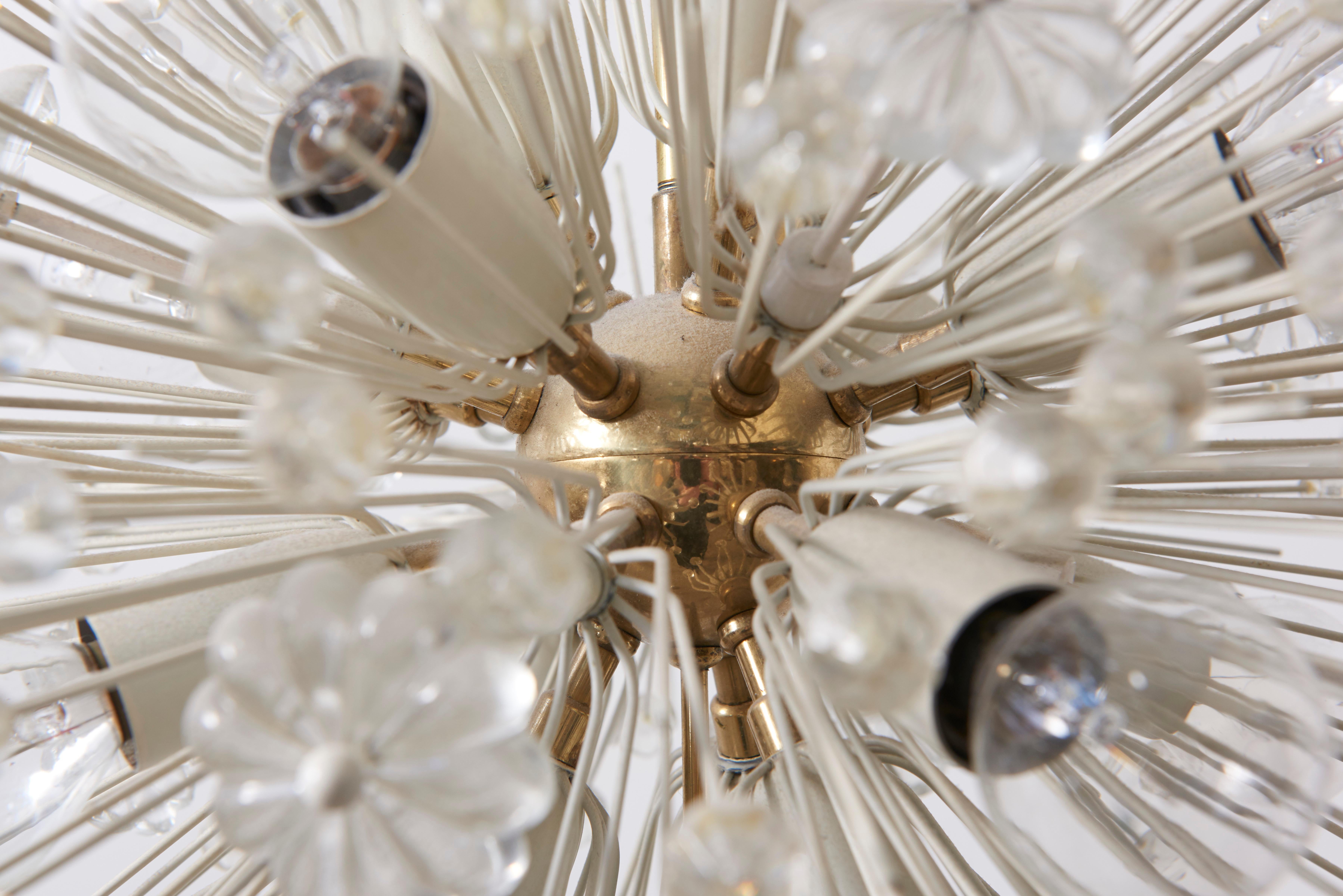 Mid-Century Modern Sputnik Glass Flower Chandelier by Emil Stejnar for Rupert Nikoll, 1950s