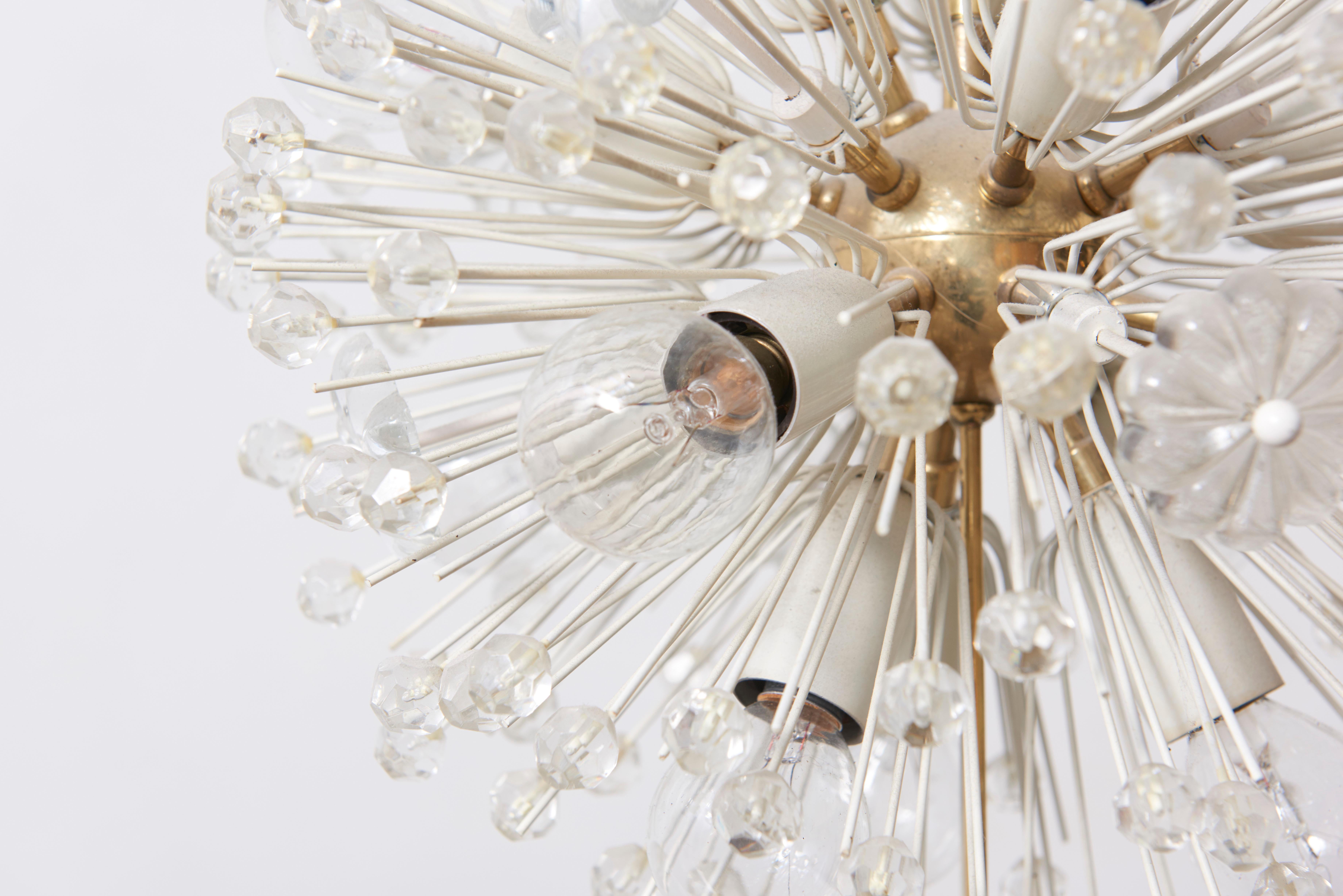 Austrian Sputnik Glass Flower Chandelier by Emil Stejnar for Rupert Nikoll, 1950s