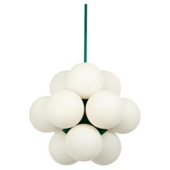 1 of 2 Sputnik Green Pendant Light, Opal Glass, Germany, 1970s