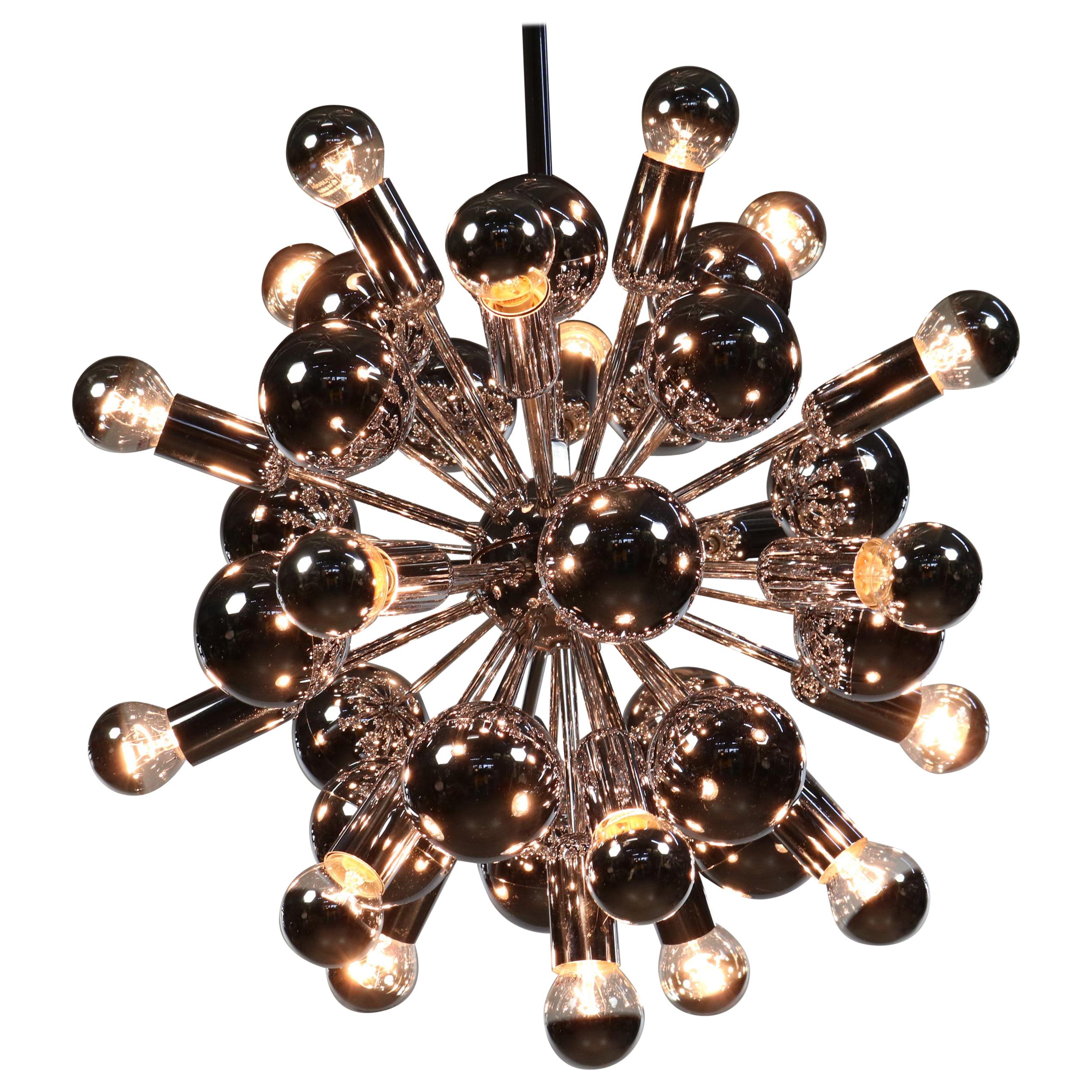 Sputnik Lamp Vintage Atomic Chrome Chandelier Cosack, Germany, 1960s-1970s Star