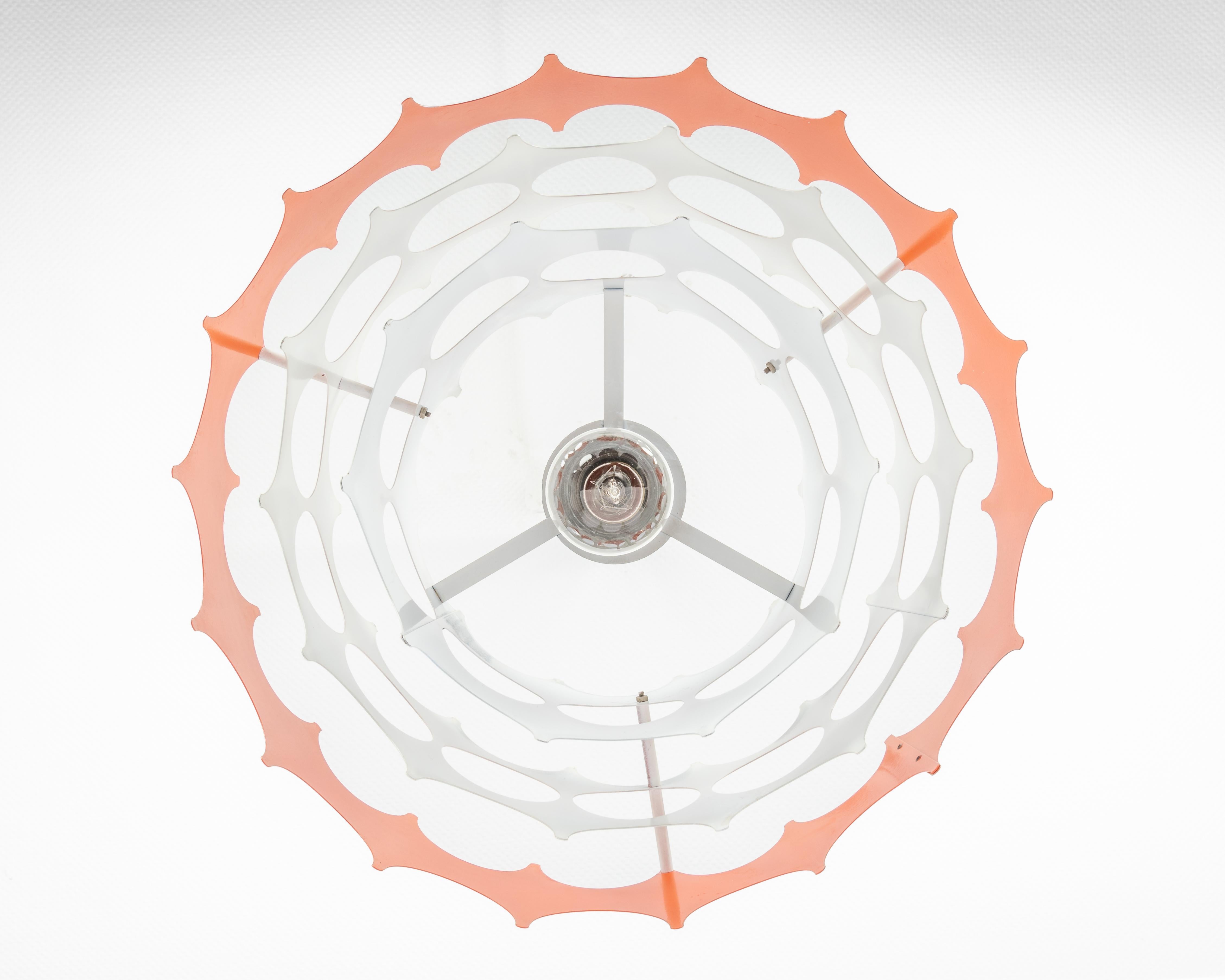 Sputnik Metal Pendant Light by Doria, Germany, 1960s In Good Condition For Sale In Aachen, NRW