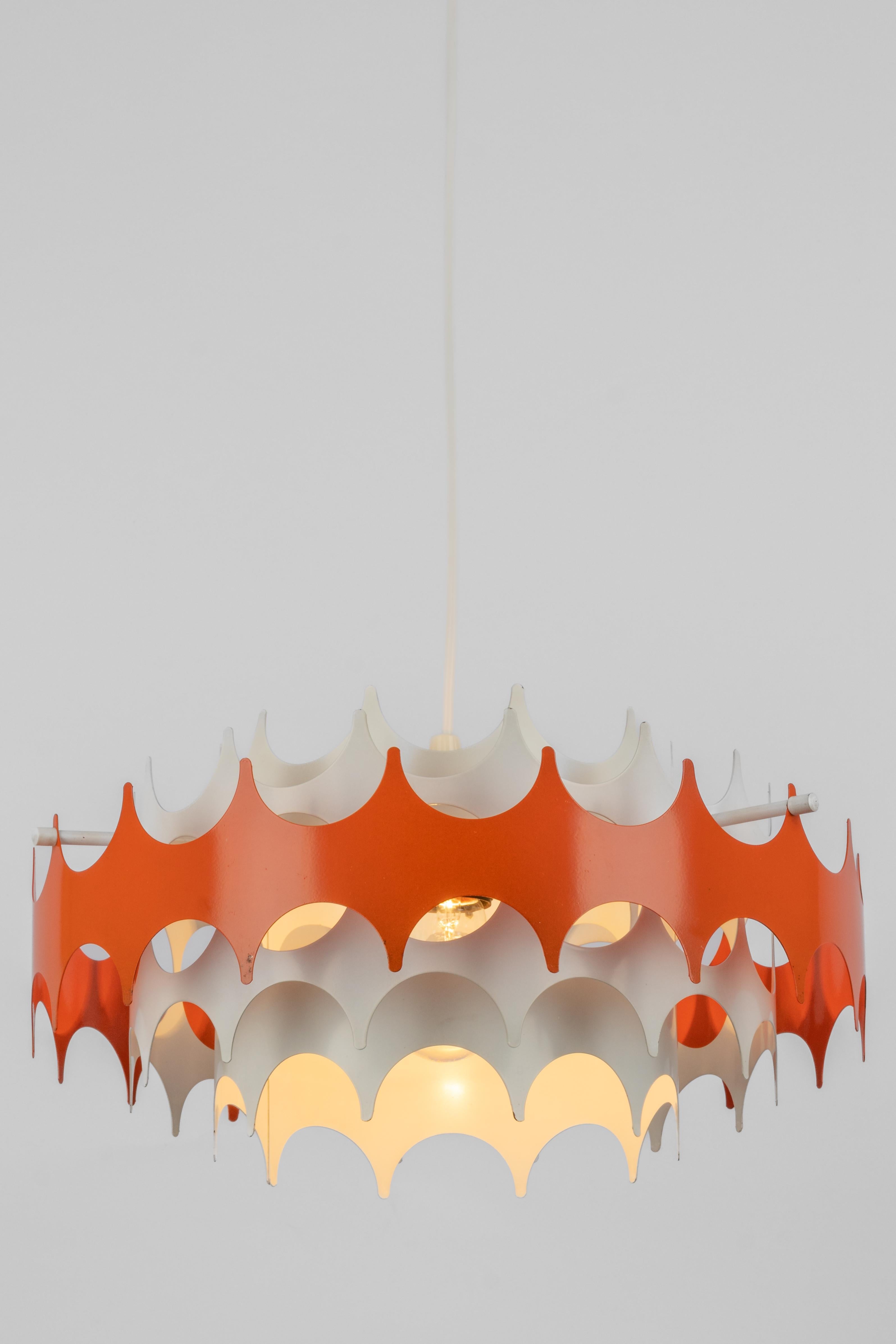 Sputnik Metal Pendant Light by Doria, Germany, 1960s For Sale 1