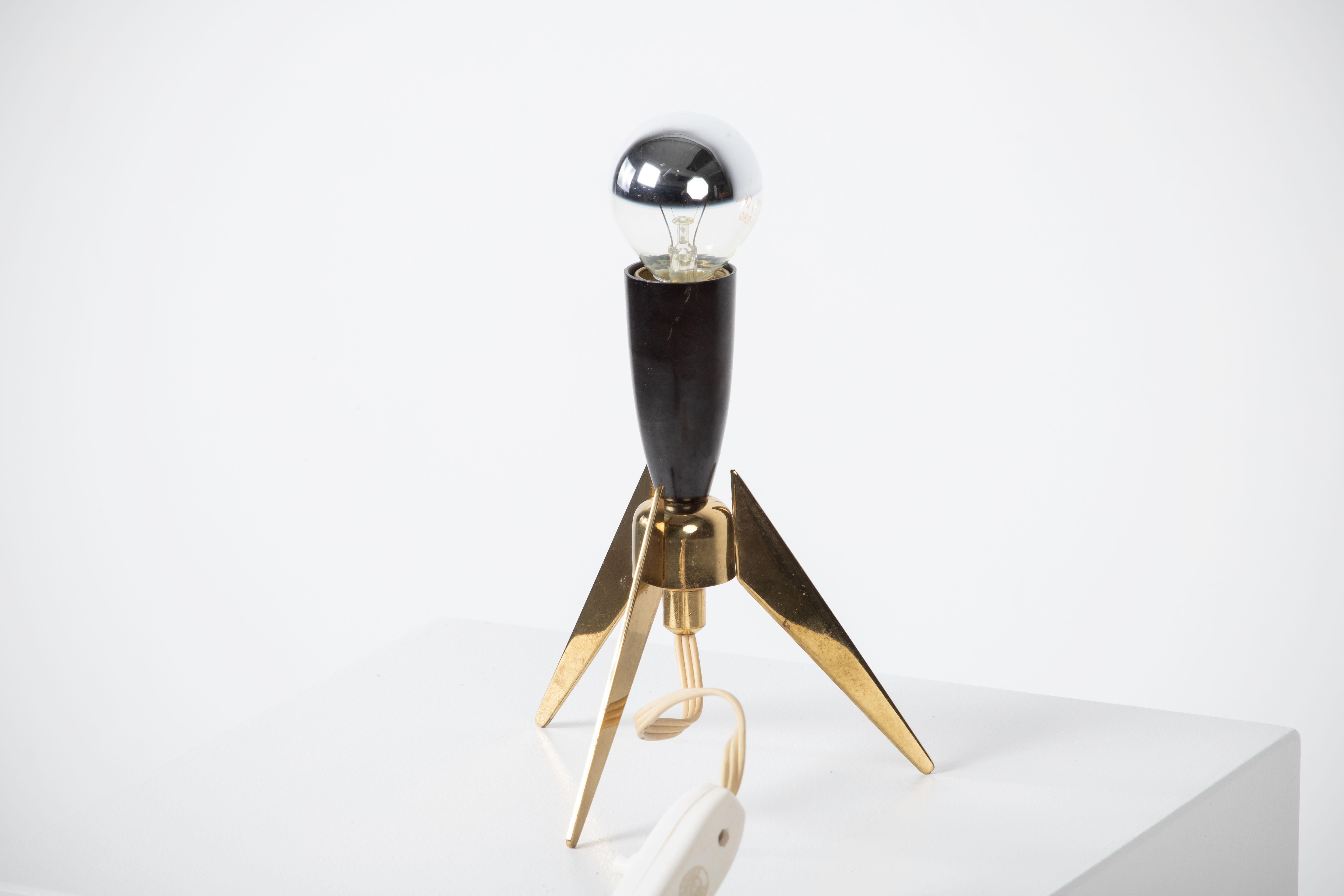 Brass Sputnik Mid Century Table Lamp, 1970, Italy For Sale
