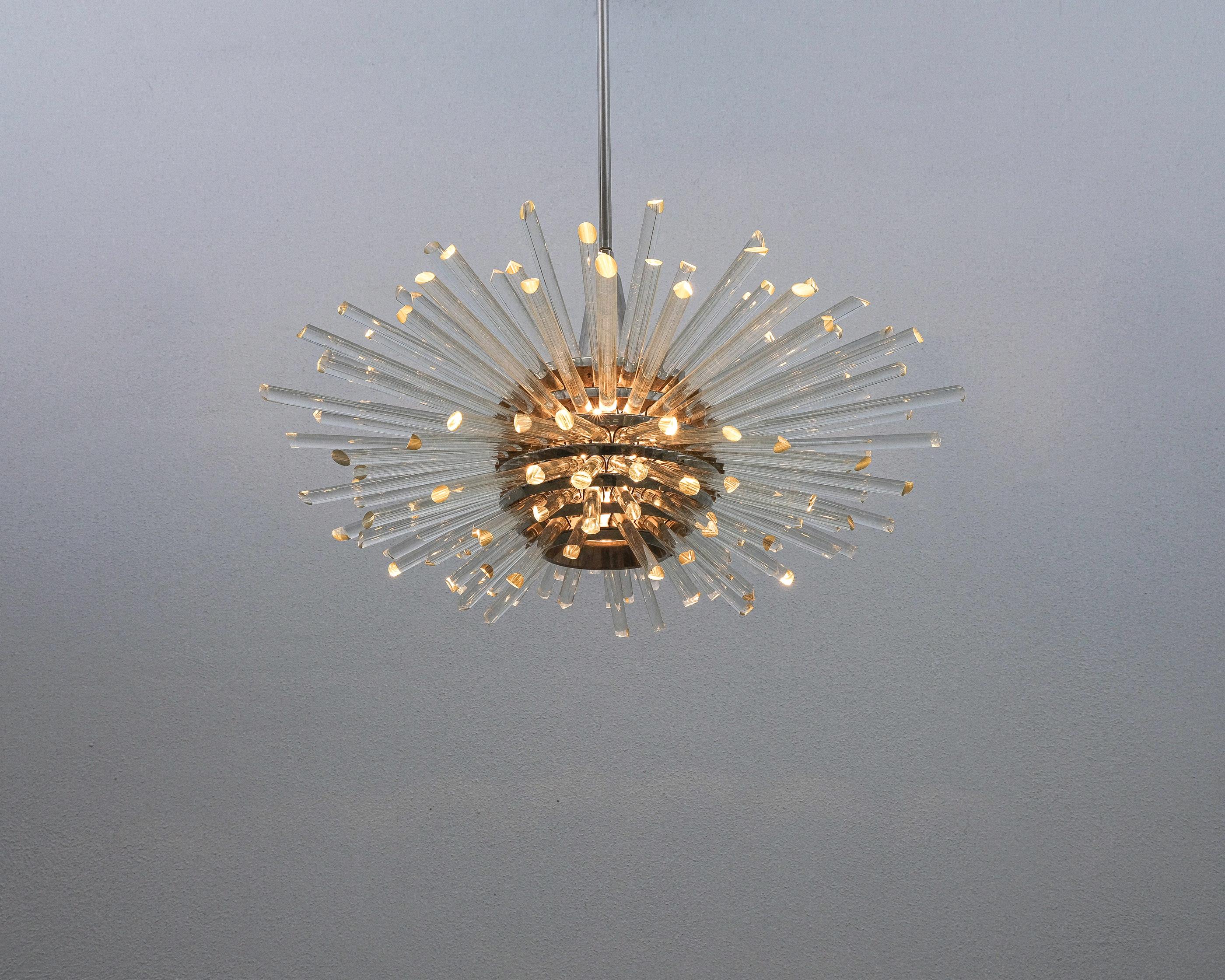 Lustres à tige de verre Sputnik par Bakalowits Sohn, 1960 en vente 4