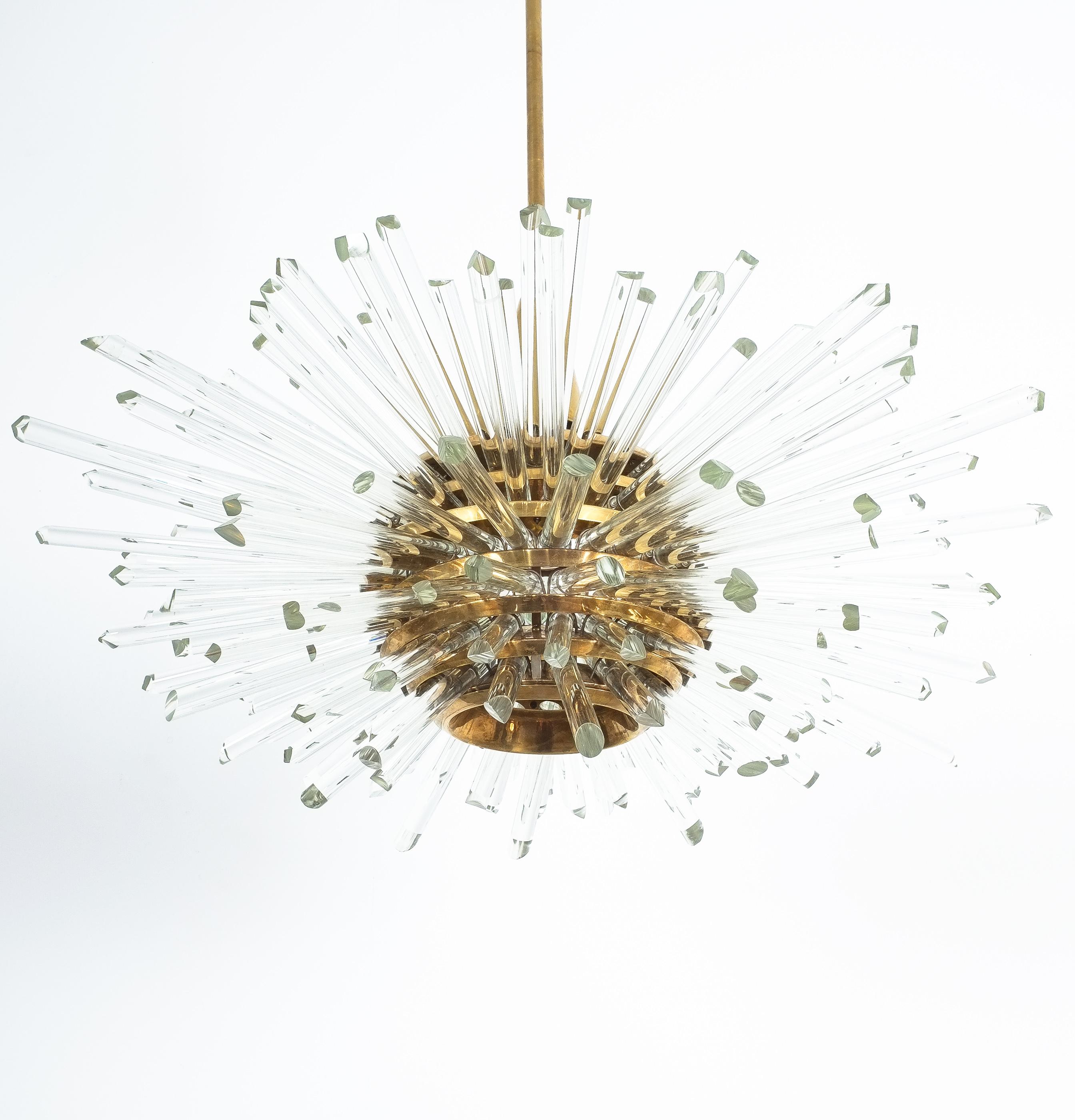 Sputnik Miracle Glass Rod Chandelier by Bakalowits Sohne, 1960 In Good Condition In Vienna, AT