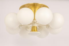 Sputnik Molecular Shape Flush mount, 8 Opal Glass, Germany, 1970s