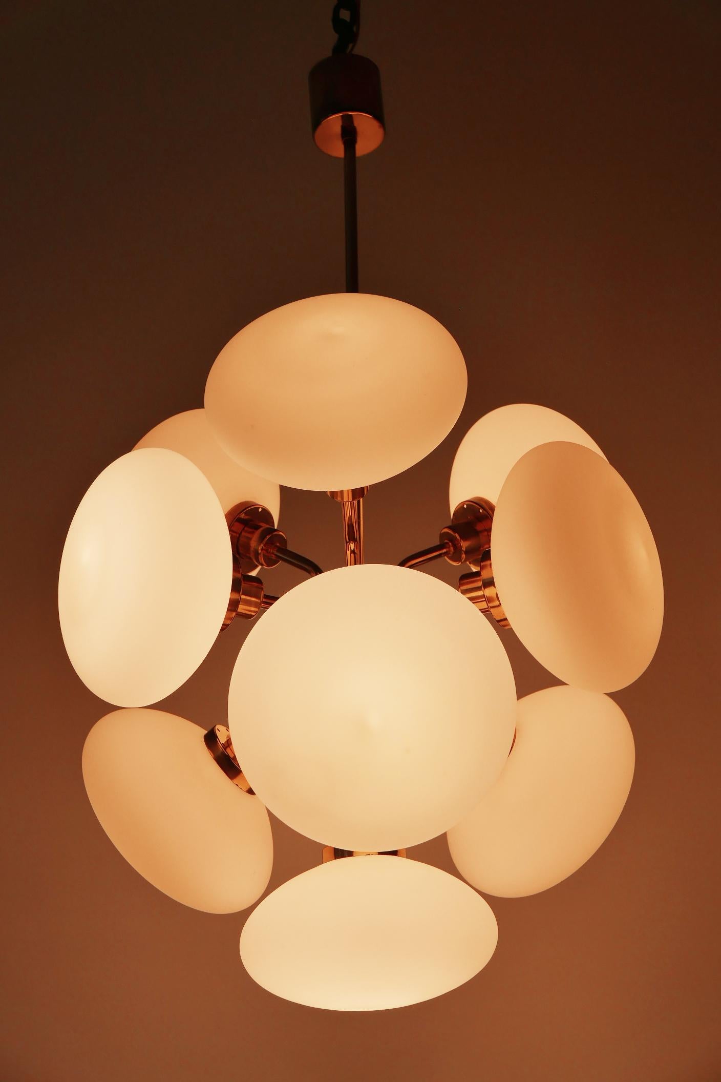 Sputnik Multi-Globe Chandelier or Pendant Lamp by Kaiser Leuchten, Germany 1970s 2