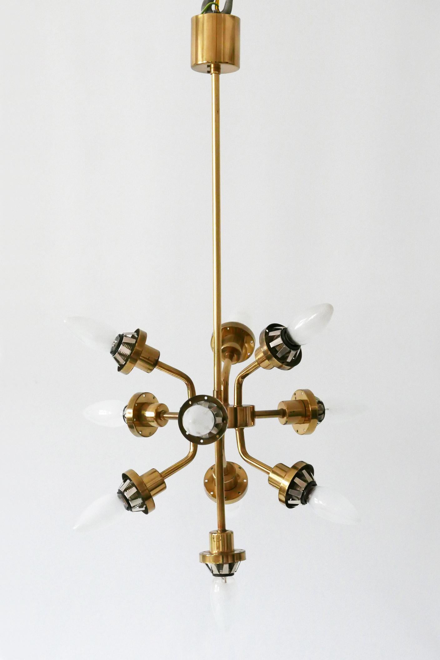 Sputnik Multi-Globe Chandelier or Pendant Lamp by Kaiser Leuchten, Germany 1970s 9