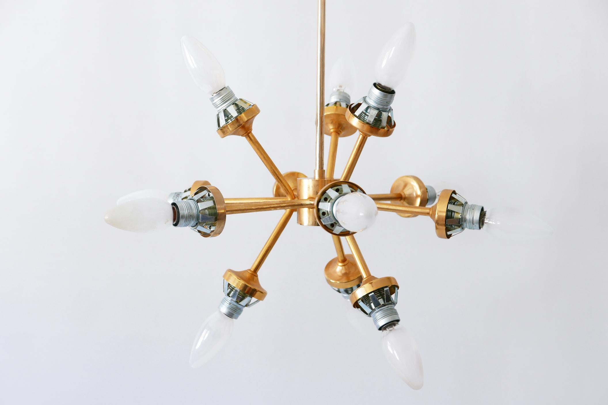 Sputnik Multi-Globe Chandelier or Pendant Lamp by Kaiser Leuchten Germany 1970s 13