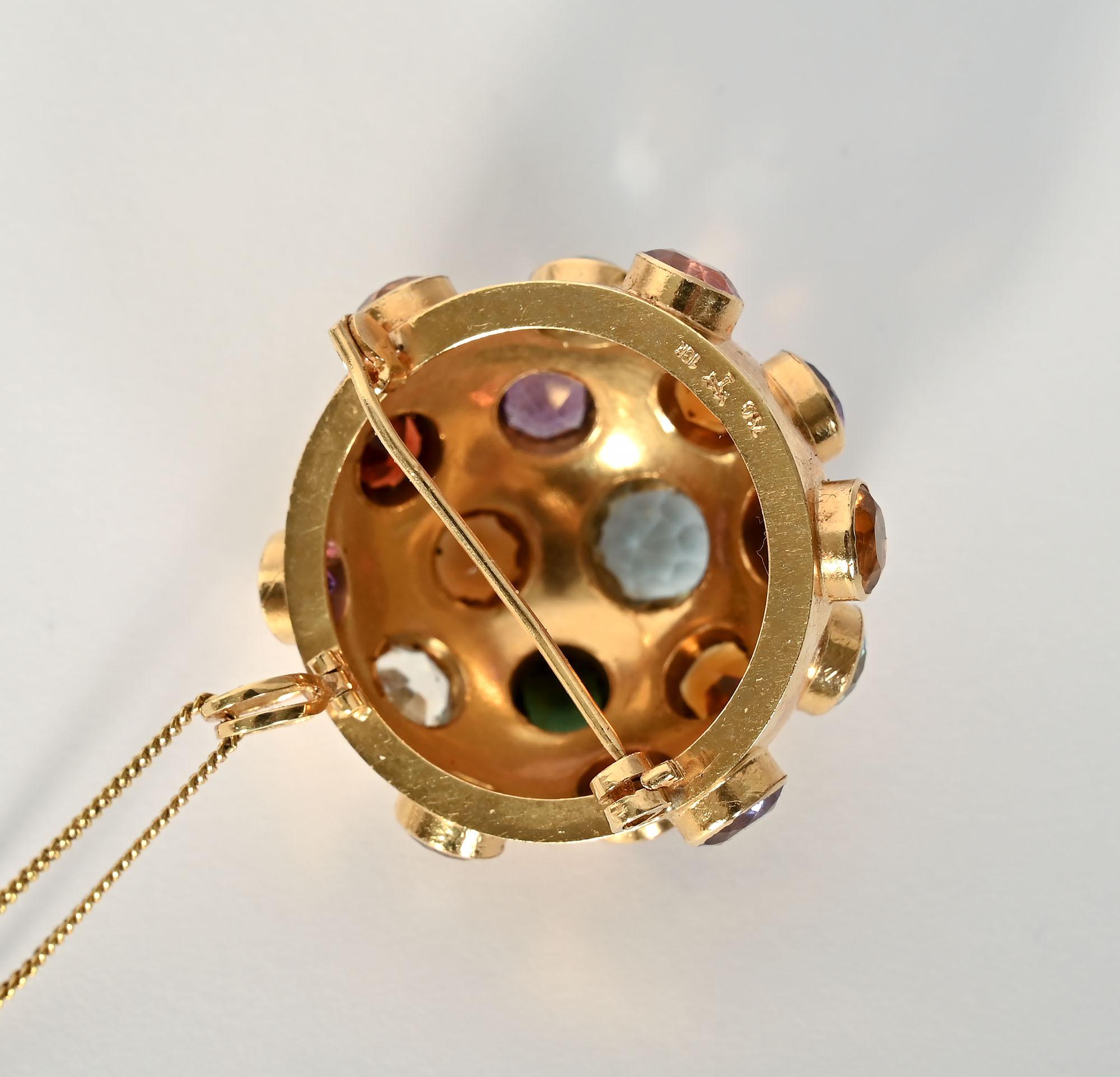 Broche/Colgante Sputnik Multigem Corte mixto en venta
