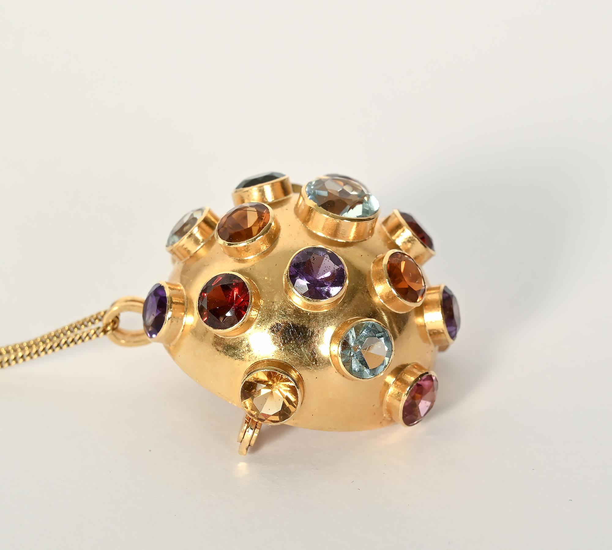Broche/Colgante Sputnik Multigem en Excelente estado para la venta en Darnestown, MD