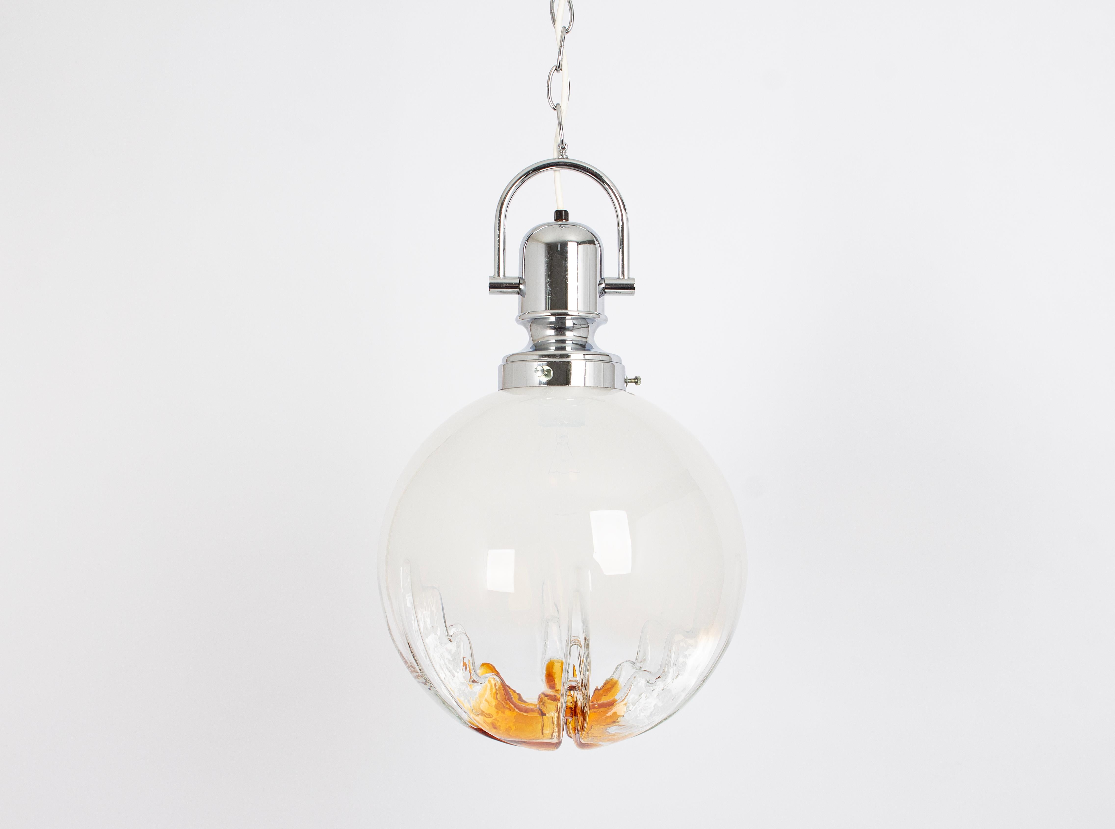 Mid-Century Modern Sputnik Murano Big Ball Pendant Light, VeArt, Italy, 1970s For Sale