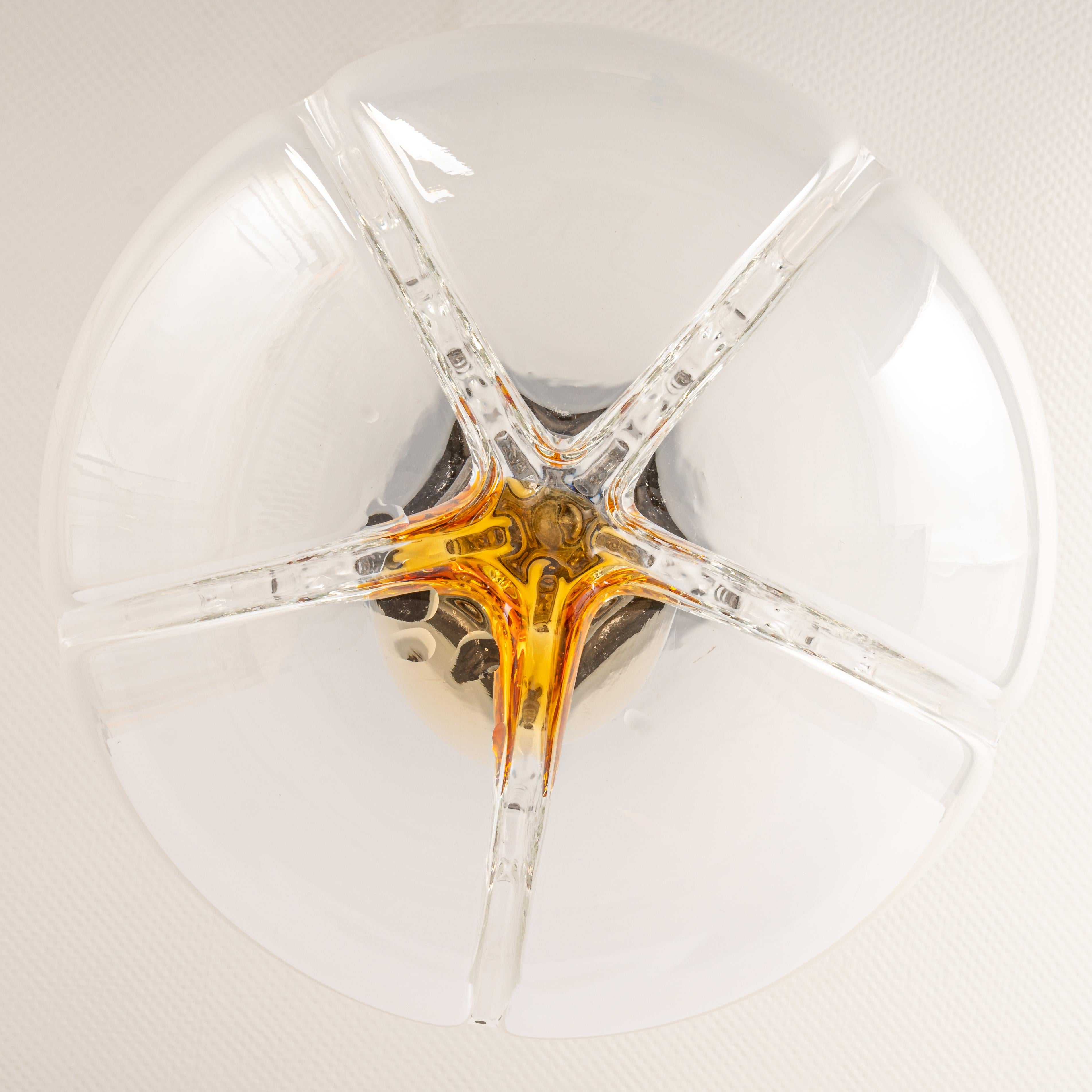 Italian Sputnik Murano Big Ball Pendant Light, VeArt, Italy, 1970s For Sale