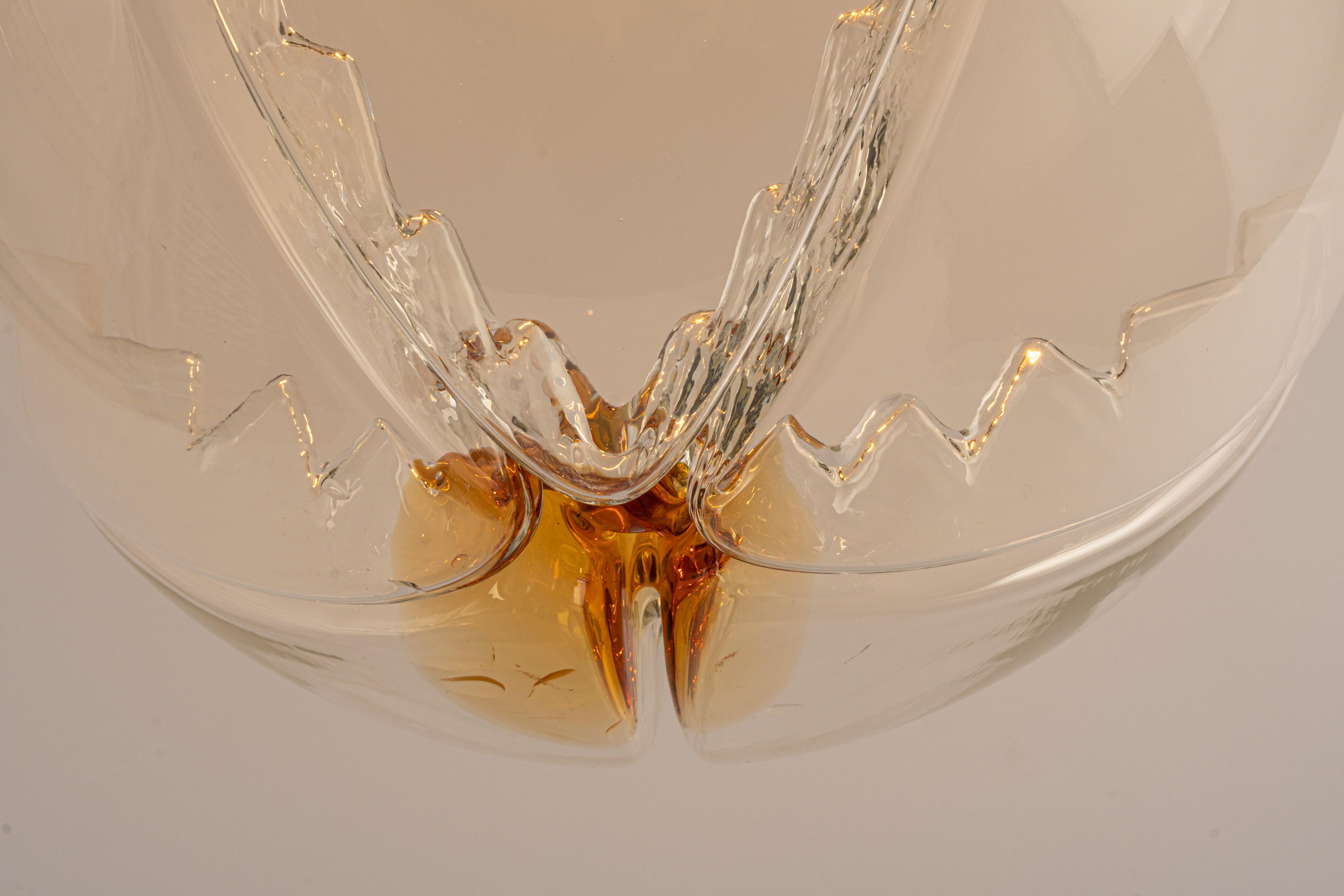 Murano Glass Sputnik Murano Big Ball Pendant Light, VeArt, Italy, 1970s For Sale