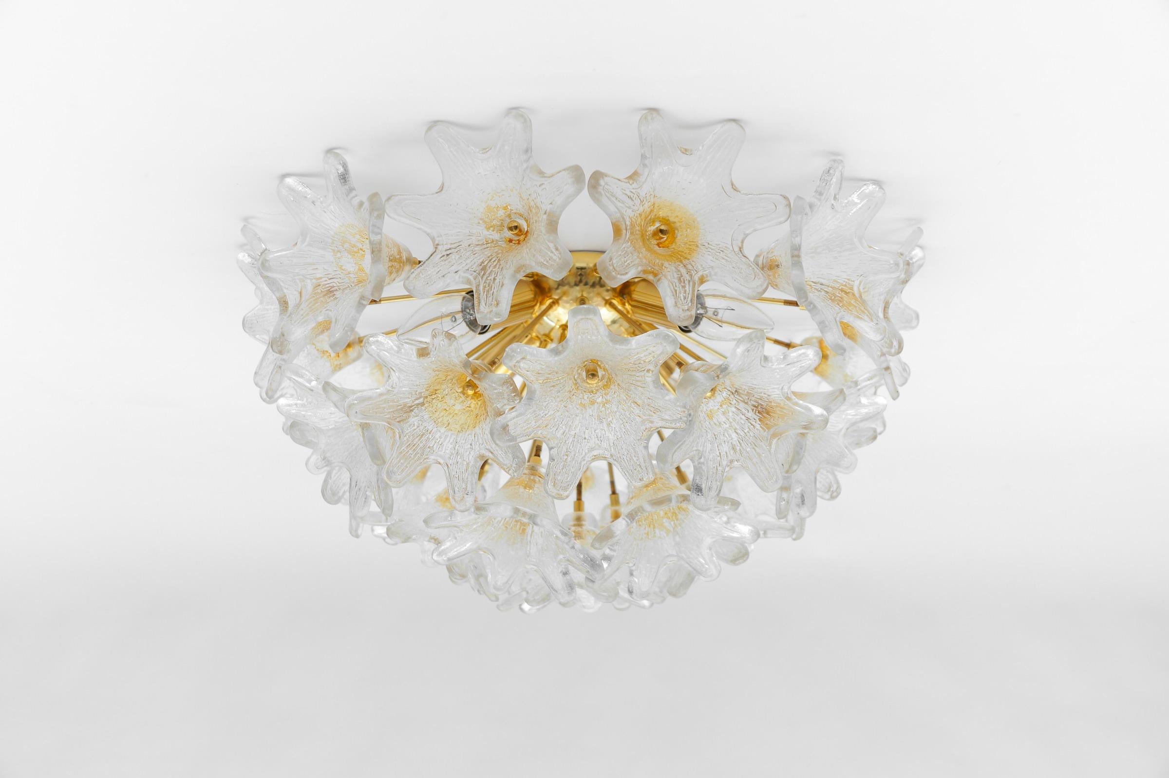 Mid-Century Modern Sputnik Murano Glass Flower Sputnik Flush Mount Light by Paolo Venini for VeArt