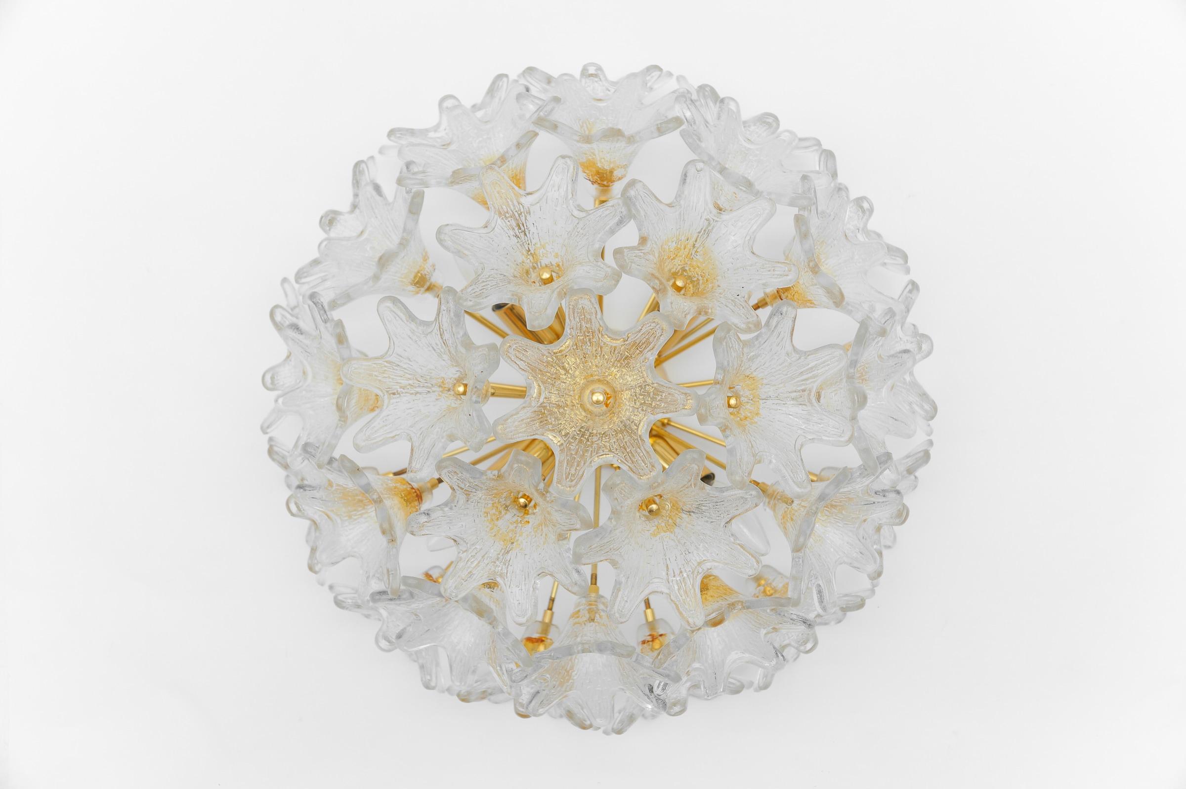 Sputnik Murano Glass Flower Sputnik Flush Mount Light by Paolo Venini for VeArt In Good Condition In Nürnberg, Bayern